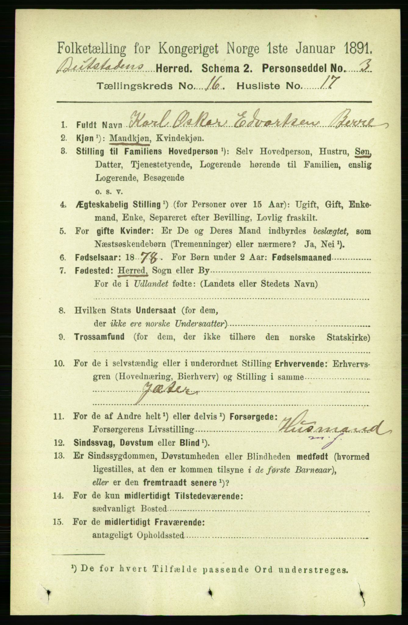 RA, 1891 census for 1727 Beitstad, 1891, p. 4290