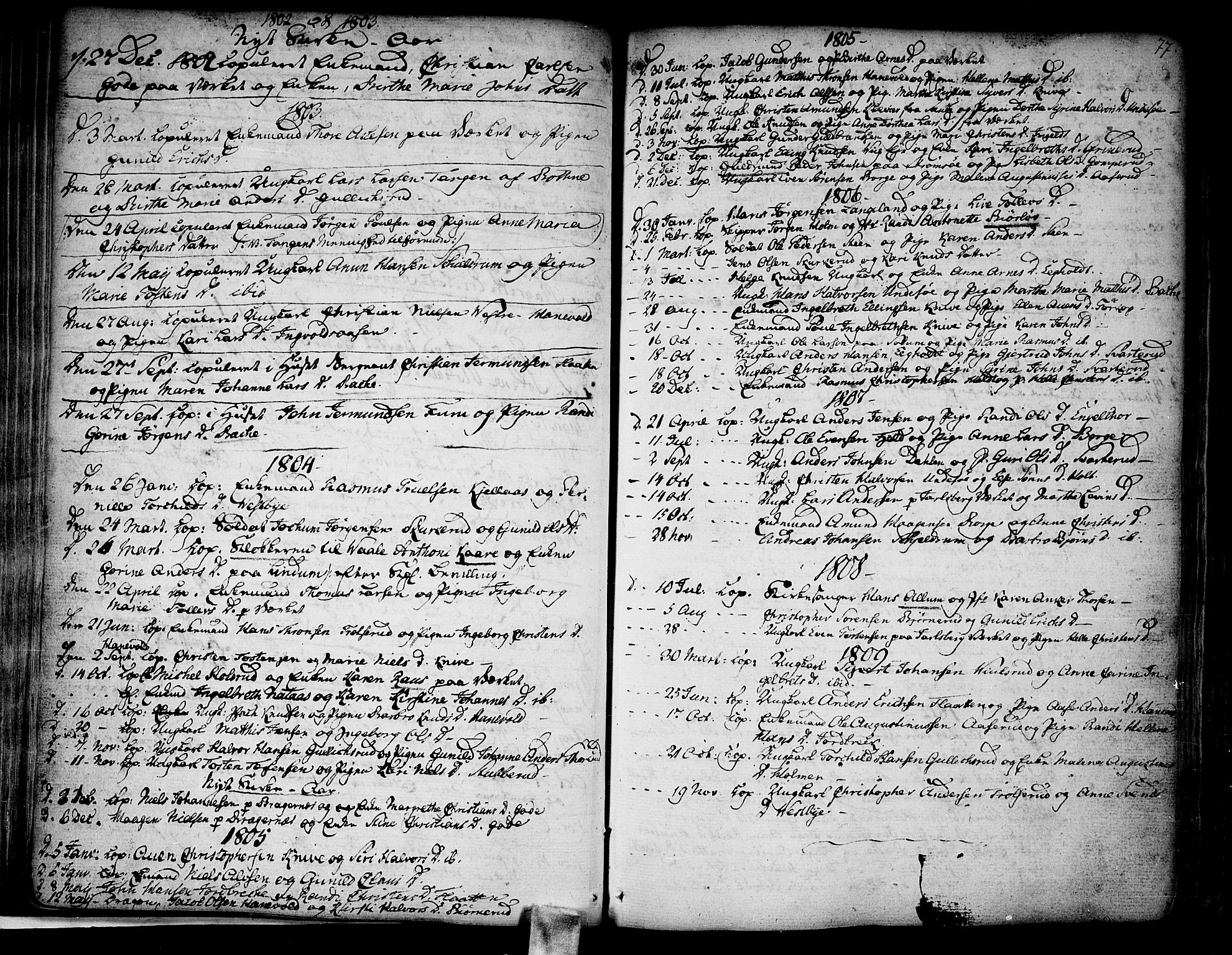 Skoger kirkebøker, SAKO/A-59/F/Fa/L0001: Parish register (official) no. I 1, 1746-1814, p. 77