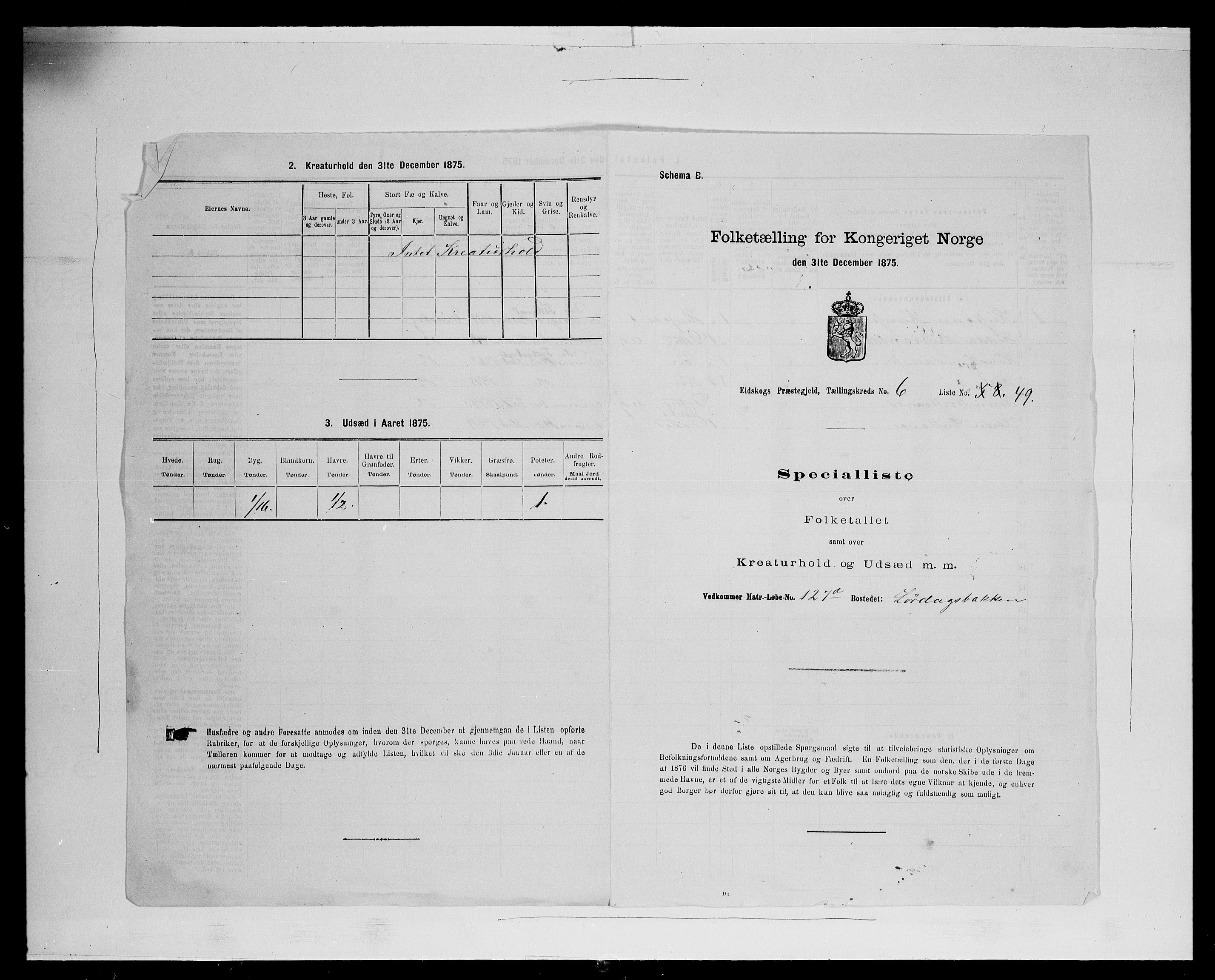 SAH, 1875 census for 0420P Eidskog, 1875, p. 1056