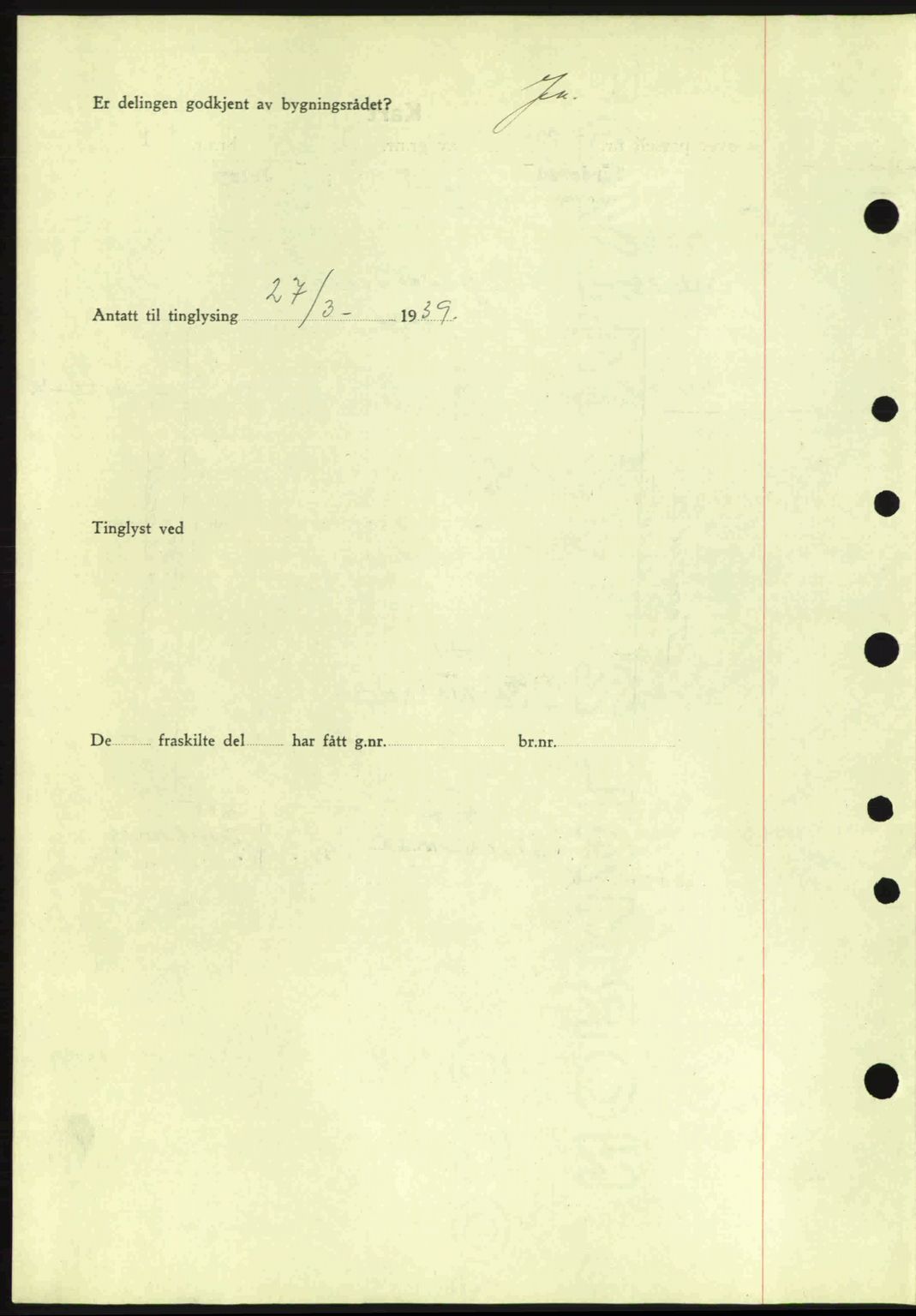 Moss sorenskriveri, SAO/A-10168: Mortgage book no. A5, 1938-1939, Diary no: : 692/1939