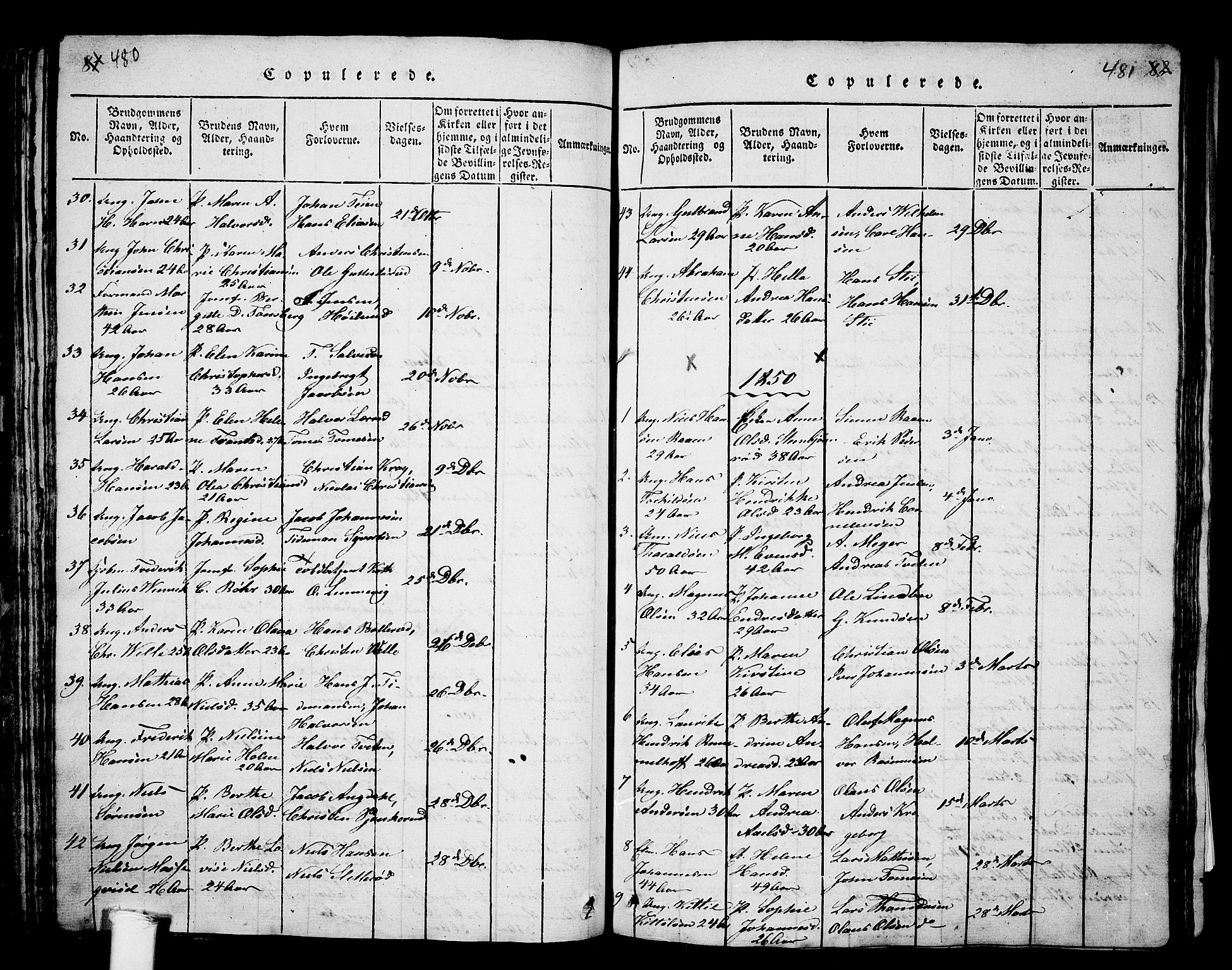 Borre kirkebøker, AV/SAKO-A-338/G/Ga/L0001: Parish register (copy) no. I 1, 1815-1851, p. 480-481