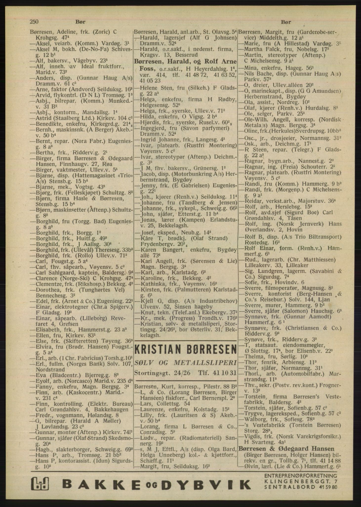 Kristiania/Oslo adressebok, PUBL/-, 1948, p. 250