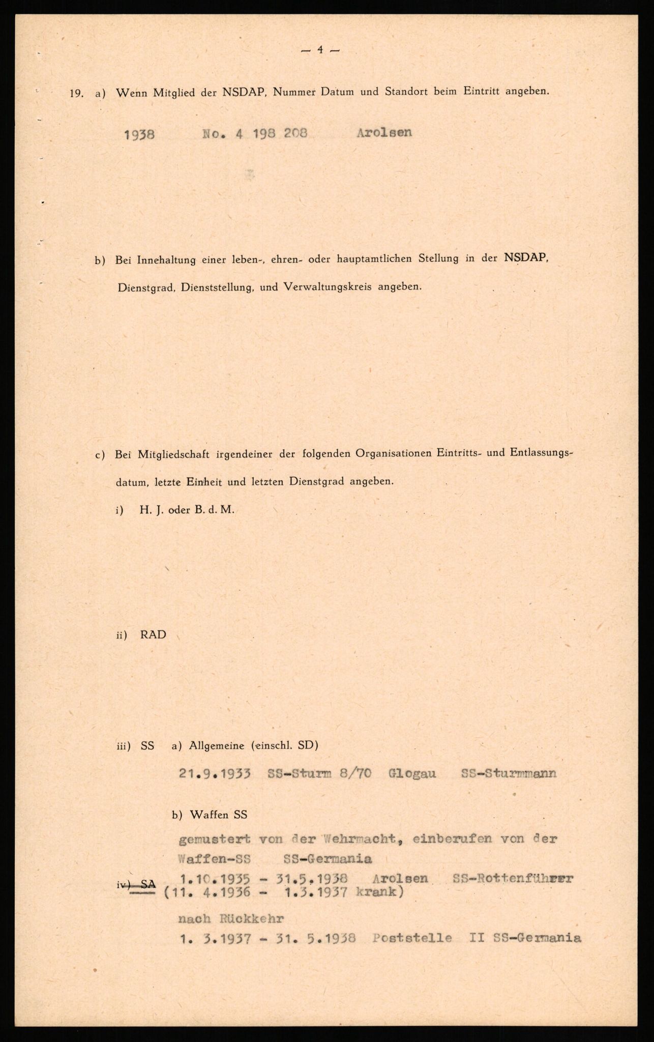 Forsvaret, Forsvarets overkommando II, AV/RA-RAFA-3915/D/Db/L0025: CI Questionaires. Tyske okkupasjonsstyrker i Norge. Tyskere., 1945-1946, p. 289