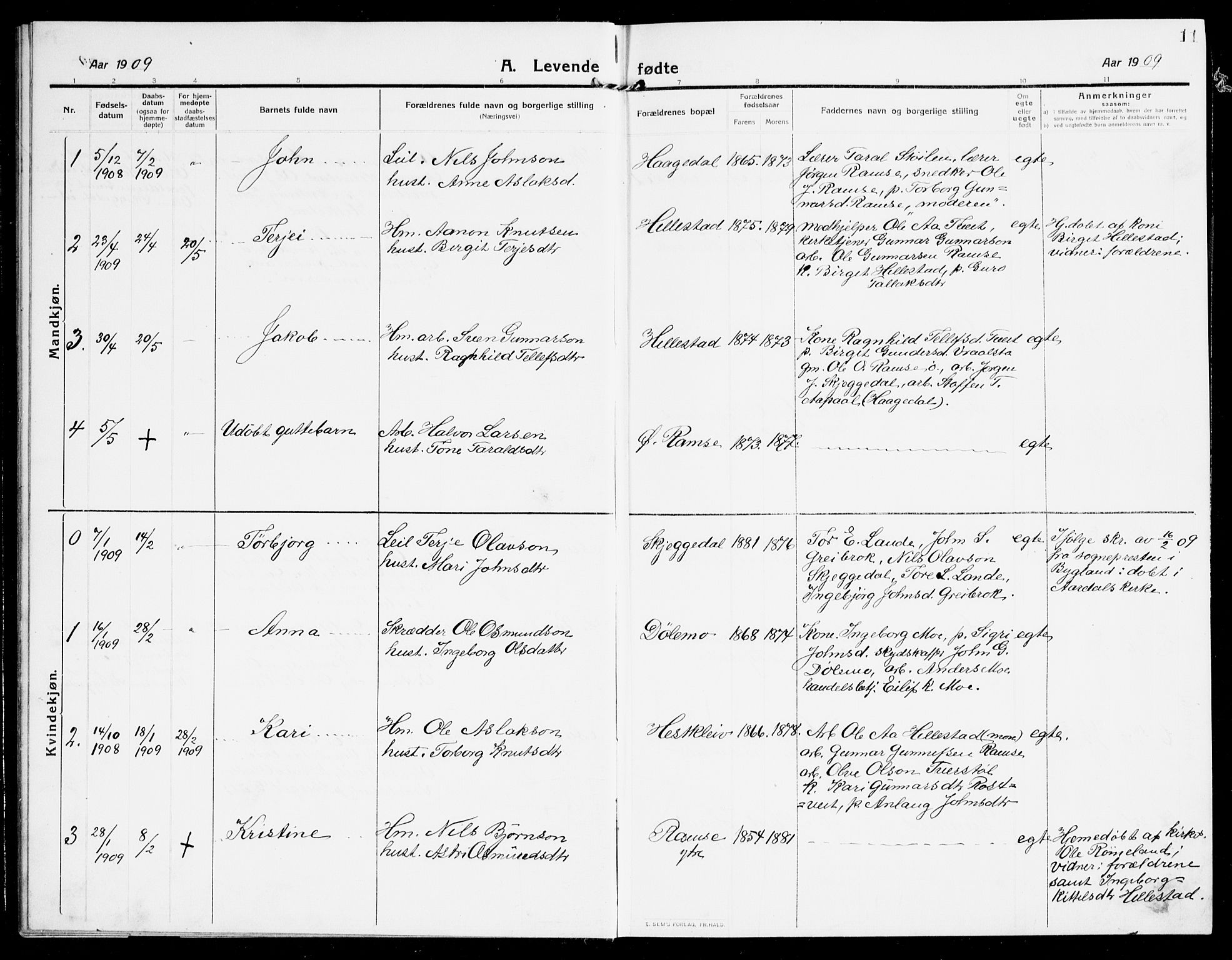 Åmli sokneprestkontor, SAK/1111-0050/F/Fb/Fbb/L0003: Parish register (copy) no. B 3, 1906-1941, p. 11