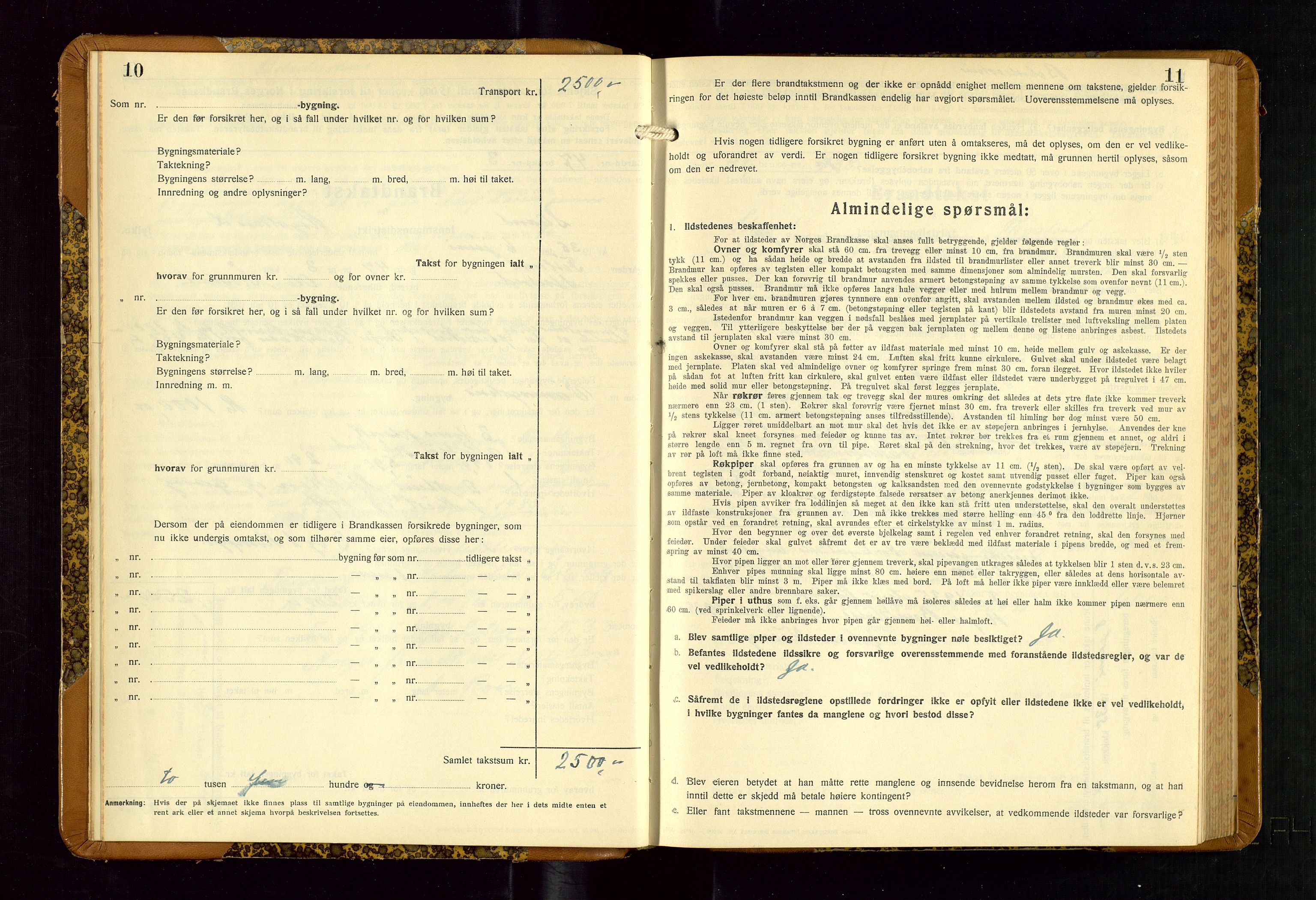 Strand og Forsand lensmannskontor, AV/SAST-A-100451/Gob/L0001: Branntakstprotokoll, 1935-1942, p. 10-11