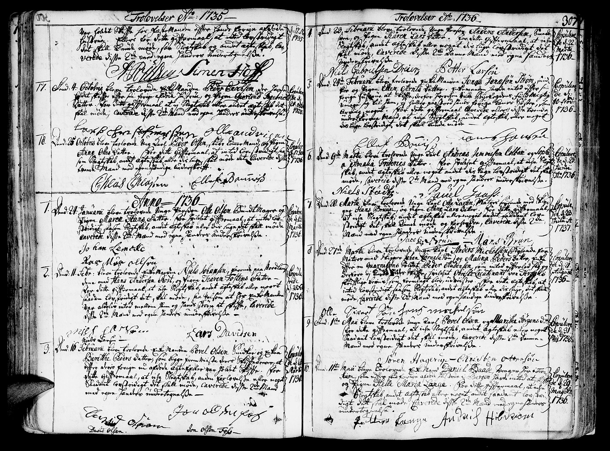 Ministerialprotokoller, klokkerbøker og fødselsregistre - Sør-Trøndelag, SAT/A-1456/602/L0103: Parish register (official) no. 602A01, 1732-1774, p. 307