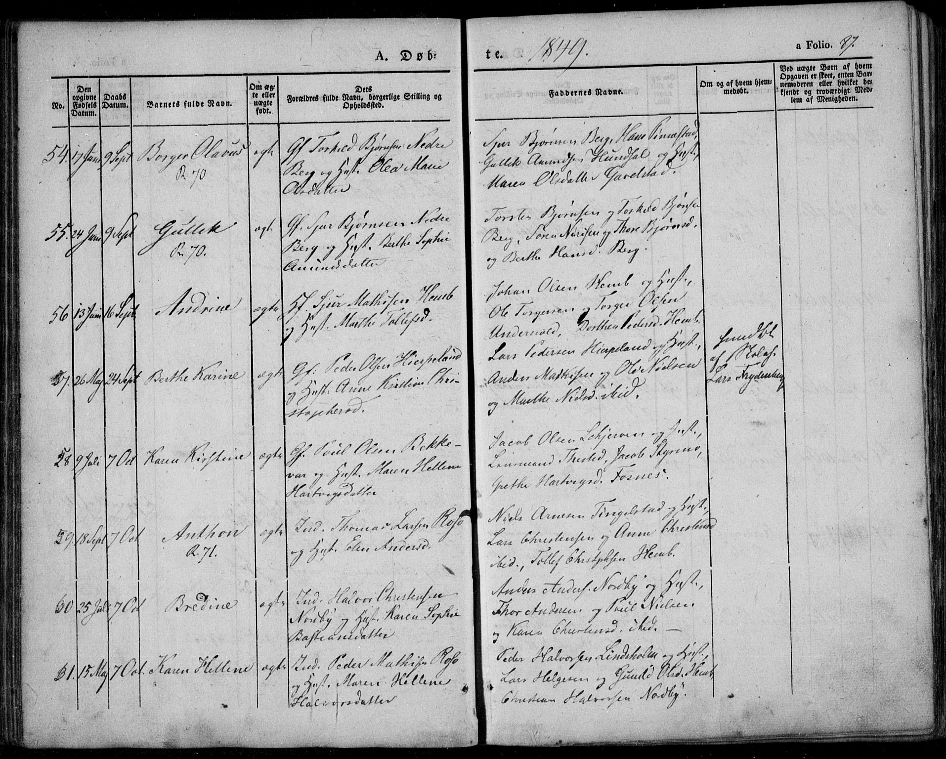 Lardal kirkebøker, AV/SAKO-A-350/F/Fa/L0006: Parish register (official) no. I 6, 1835-1860, p. 87