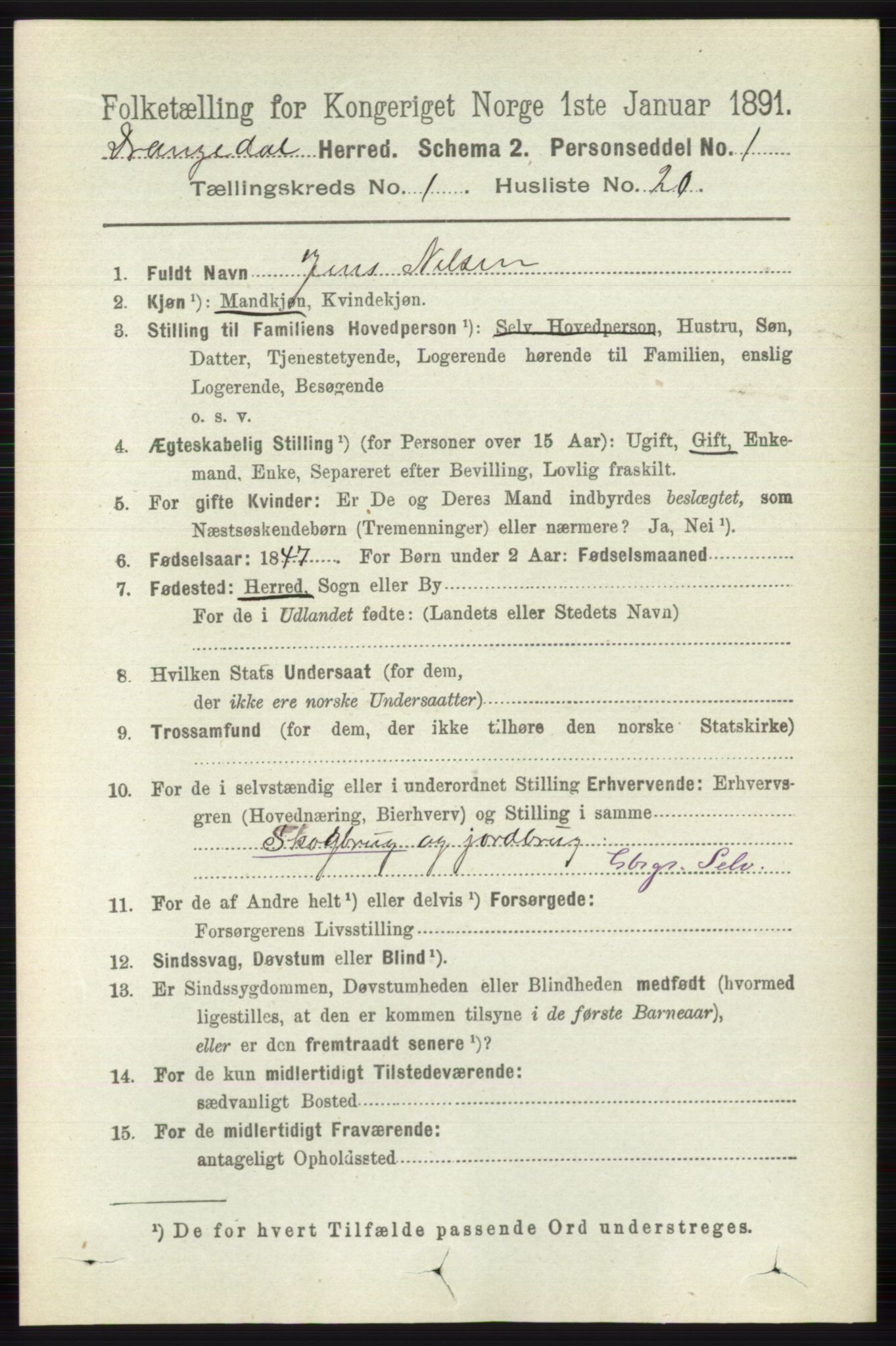 RA, 1891 census for 0817 Drangedal, 1891, p. 194