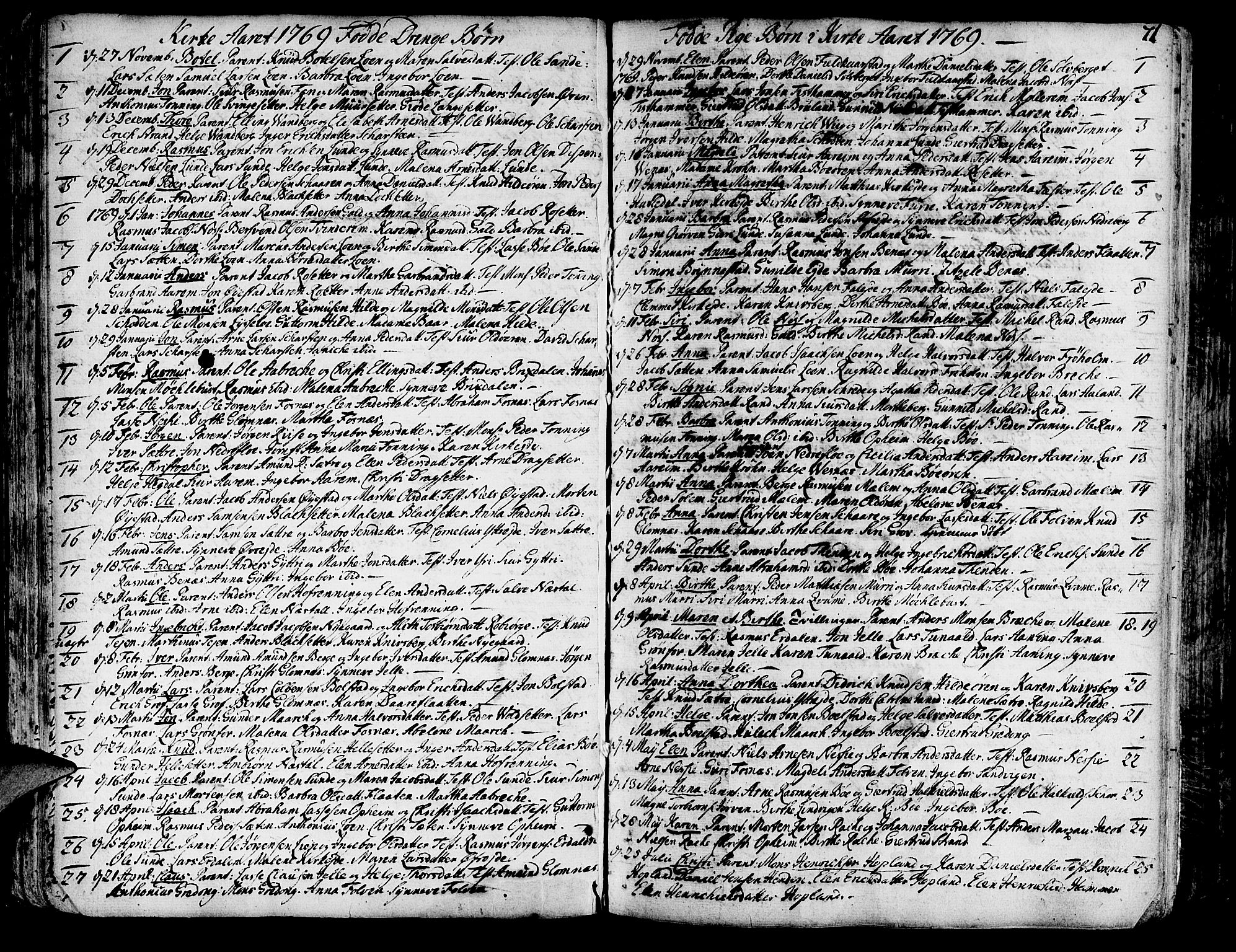 Innvik sokneprestembete, SAB/A-80501: Parish register (official) no. A 1, 1750-1816, p. 71
