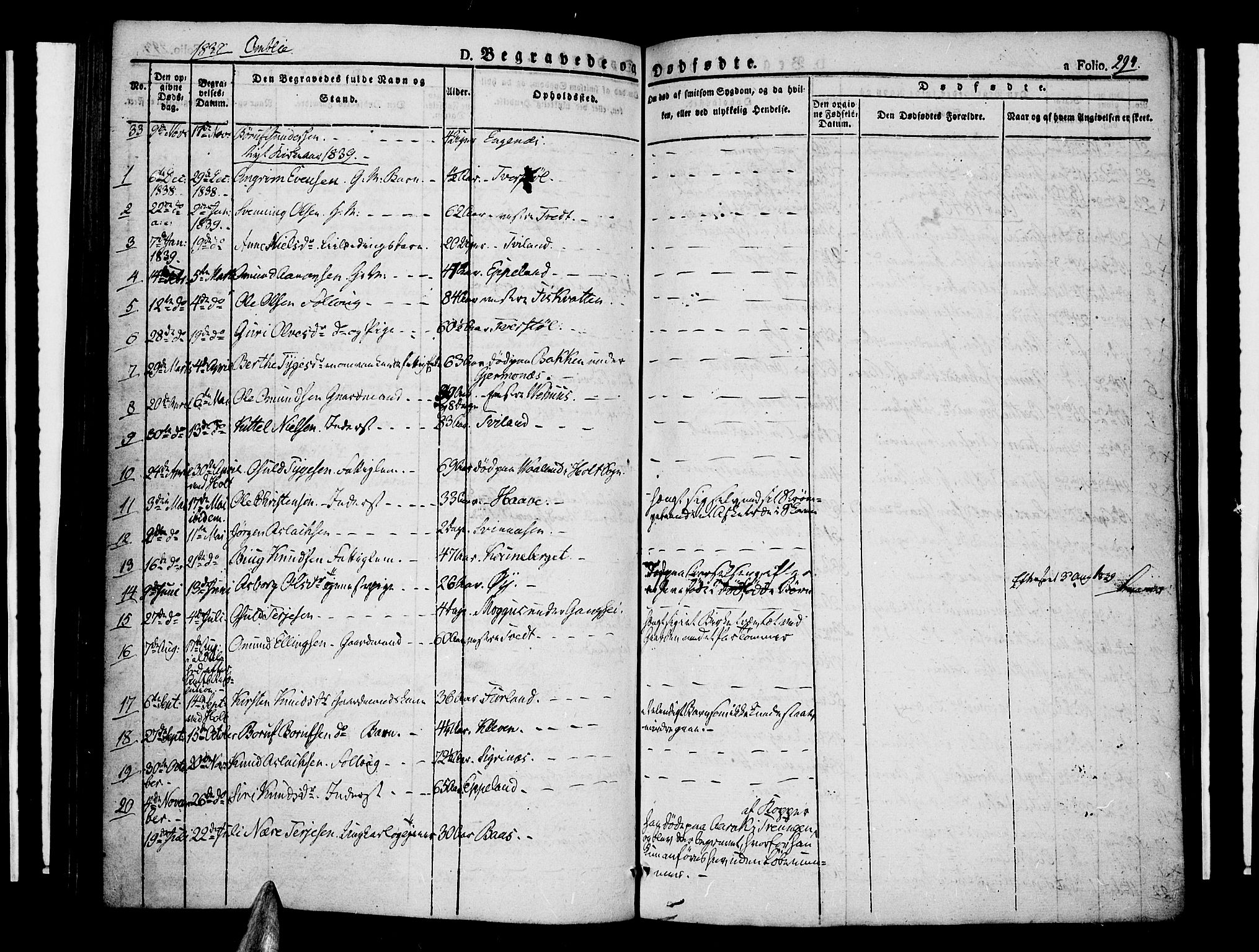 Åmli sokneprestkontor, AV/SAK-1111-0050/F/Fa/Fac/L0007: Parish register (official) no. A 7 /1, 1829-1851, p. 294