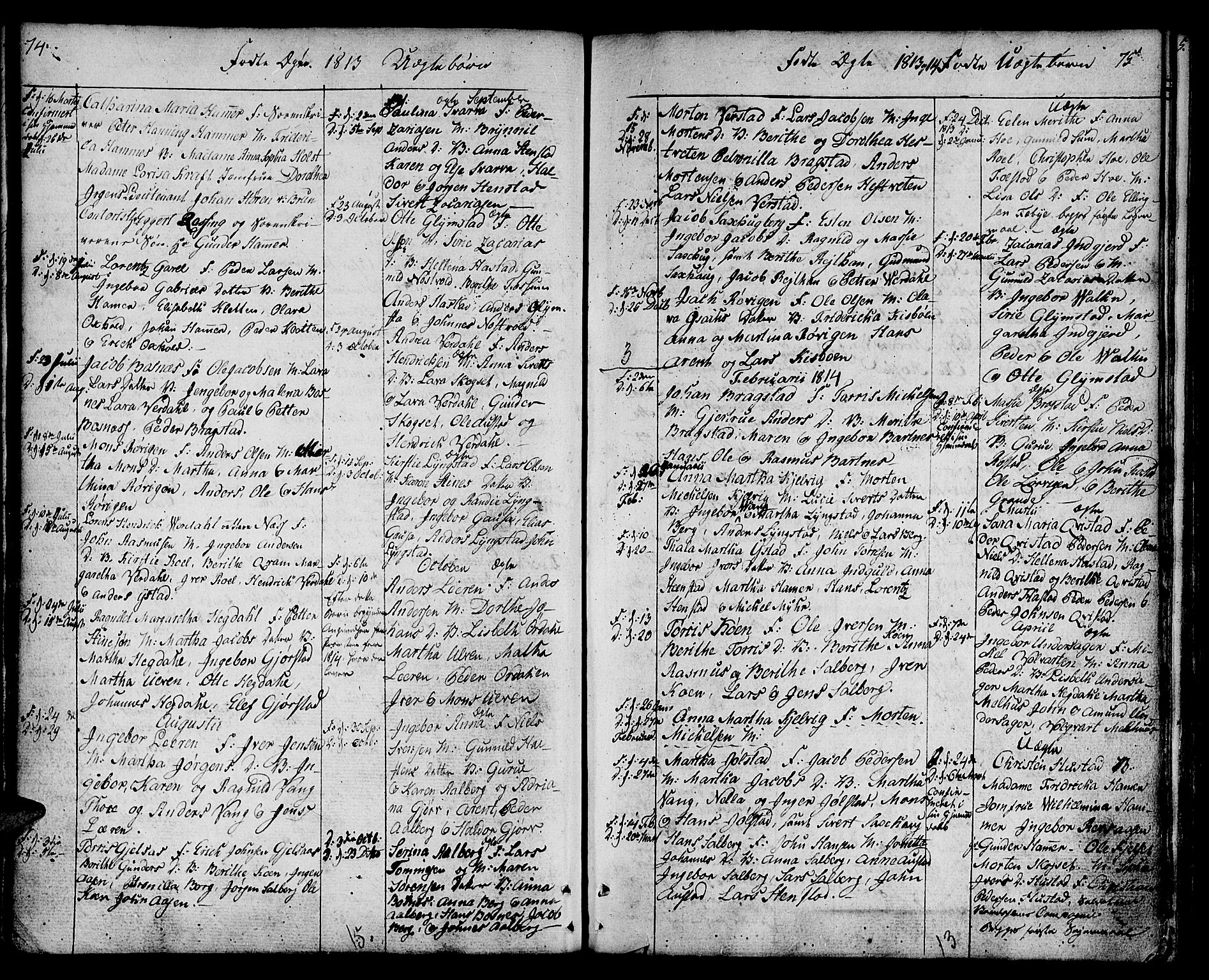 Ministerialprotokoller, klokkerbøker og fødselsregistre - Nord-Trøndelag, SAT/A-1458/730/L0274: Parish register (official) no. 730A03, 1802-1816, p. 74-75