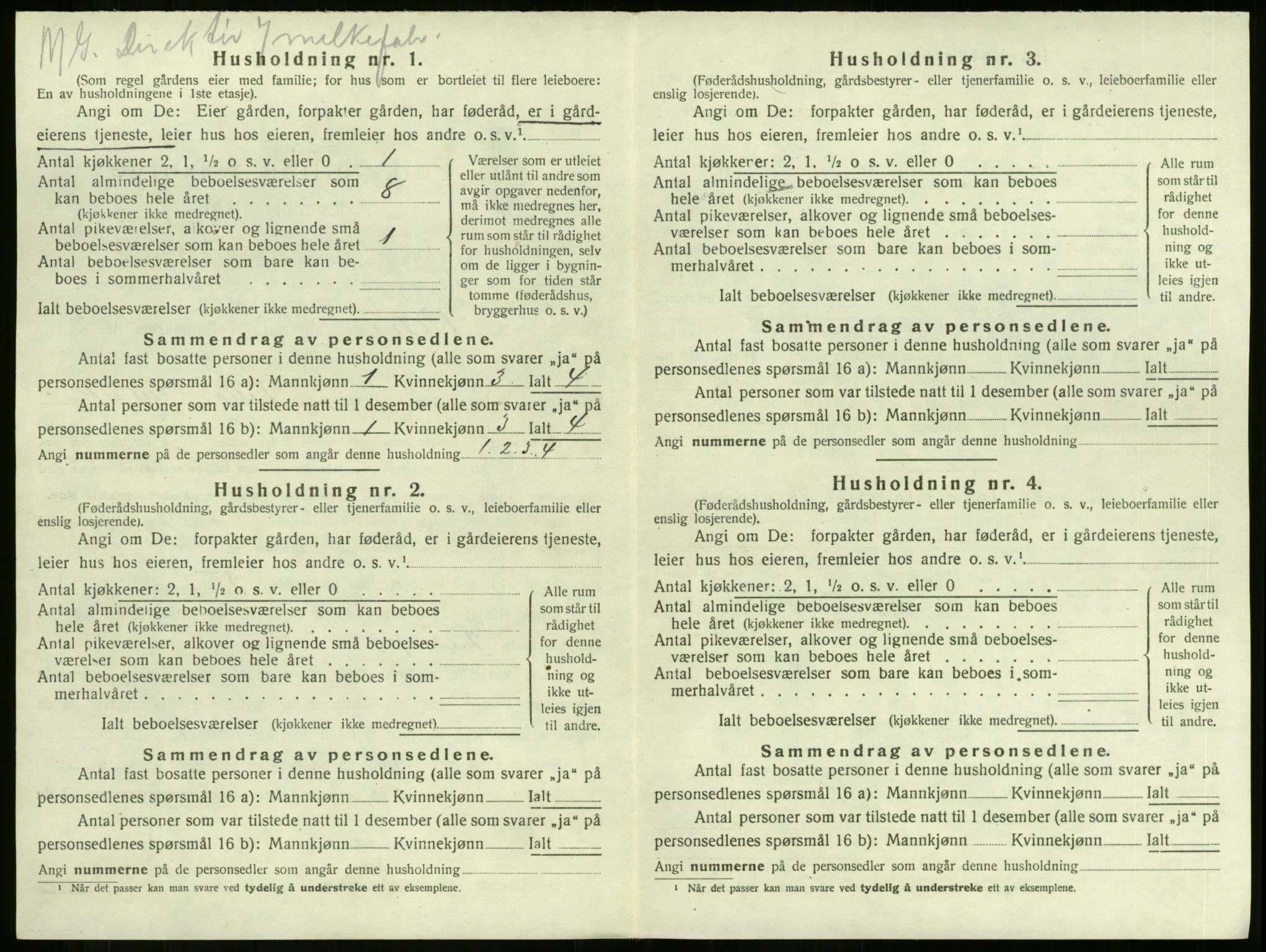 SAKO, 1920 census for Botne, 1920, p. 259