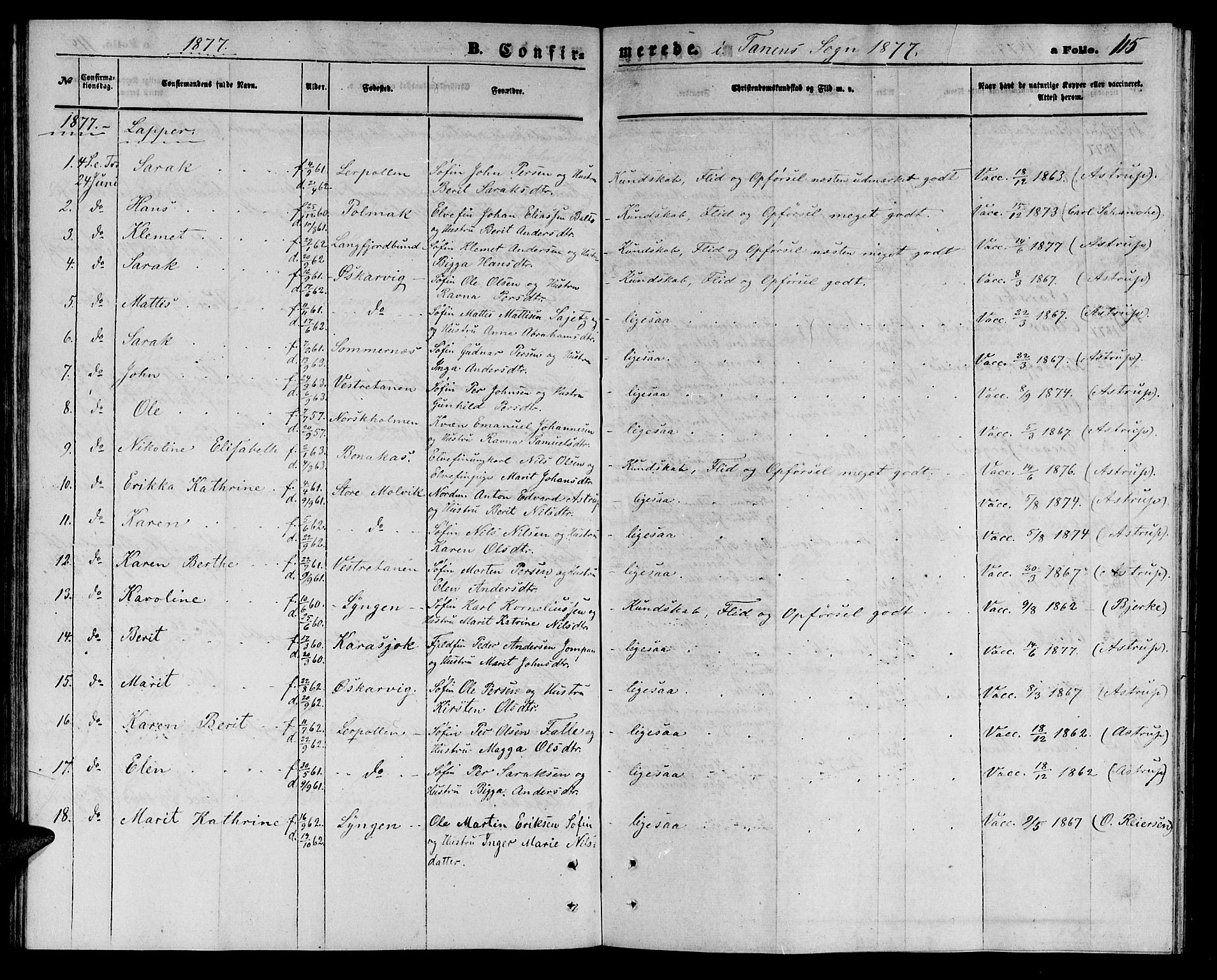 Tana sokneprestkontor, SATØ/S-1334/H/Hb/L0002klokker: Parish register (copy) no. 2 /1, 1866-1877, p. 115