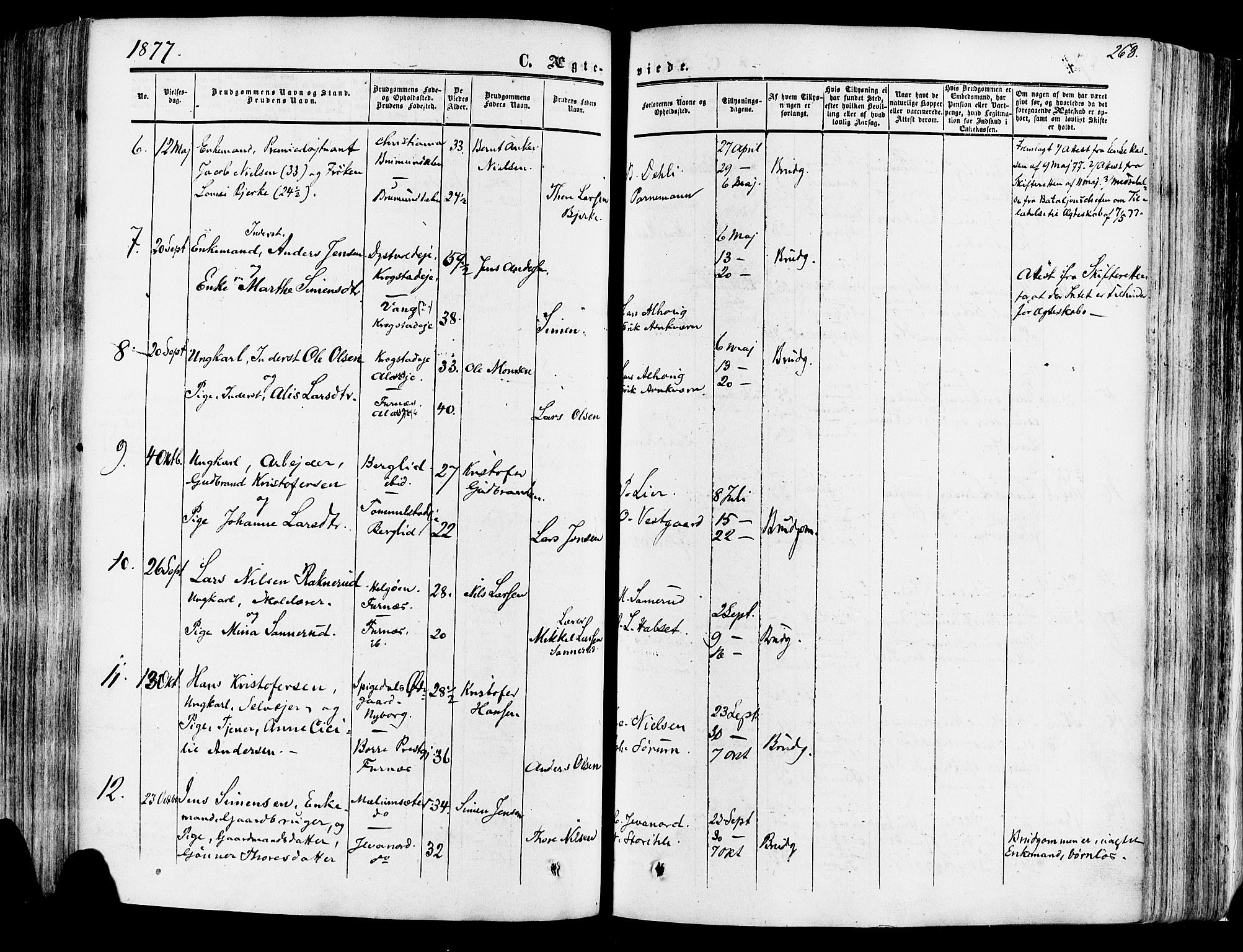 Vang prestekontor, Hedmark, AV/SAH-PREST-008/H/Ha/Haa/L0013: Parish register (official) no. 13, 1855-1879, p. 268