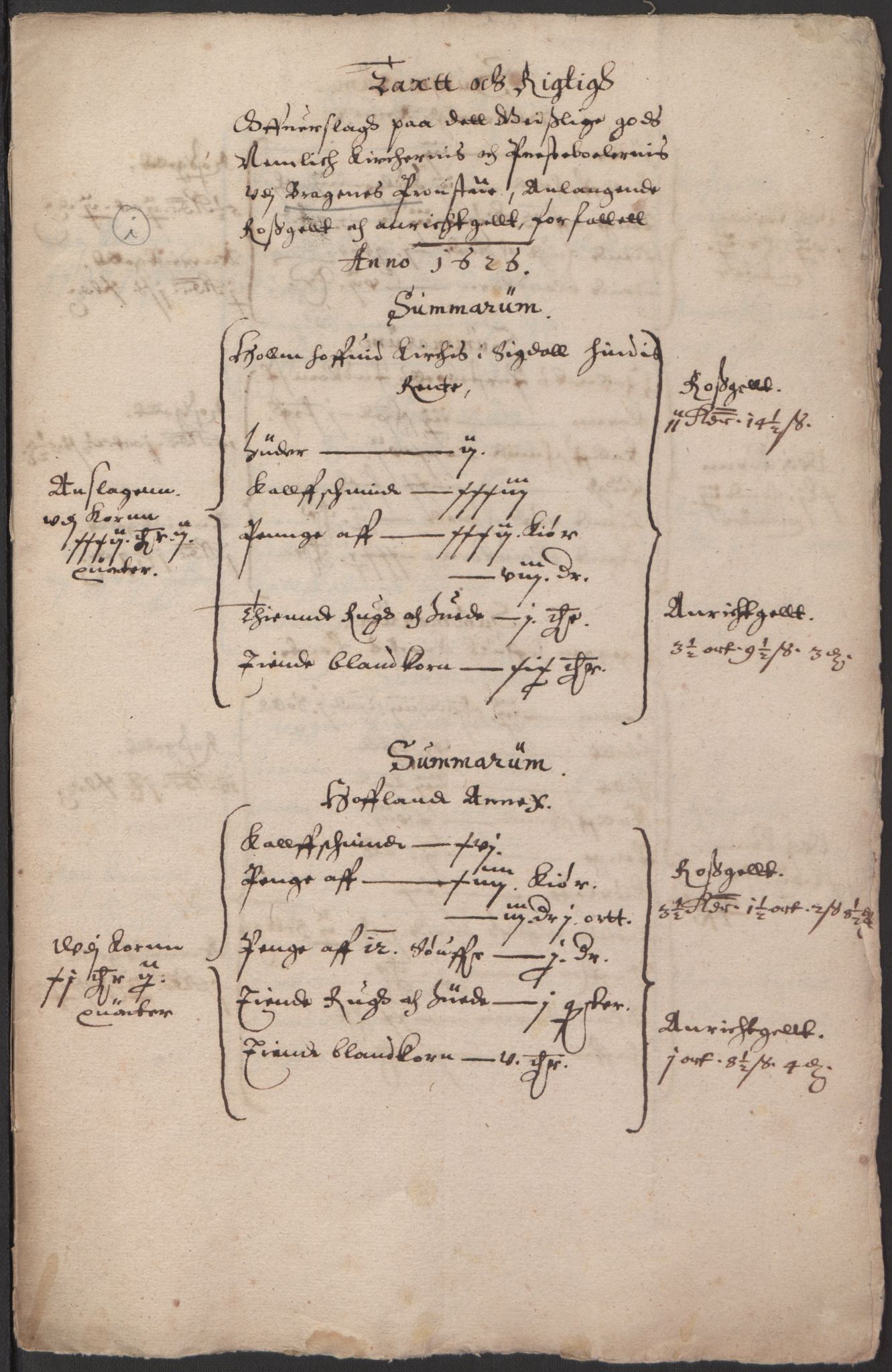 Stattholderembetet 1572-1771, AV/RA-EA-2870/Ek/L0014/0001: Jordebøker til utlikning av rosstjeneste 1624-1626: / Kirke- og prestebolsinntekter i Oslo og Hamar bispedømme, 1625-1626, p. 154