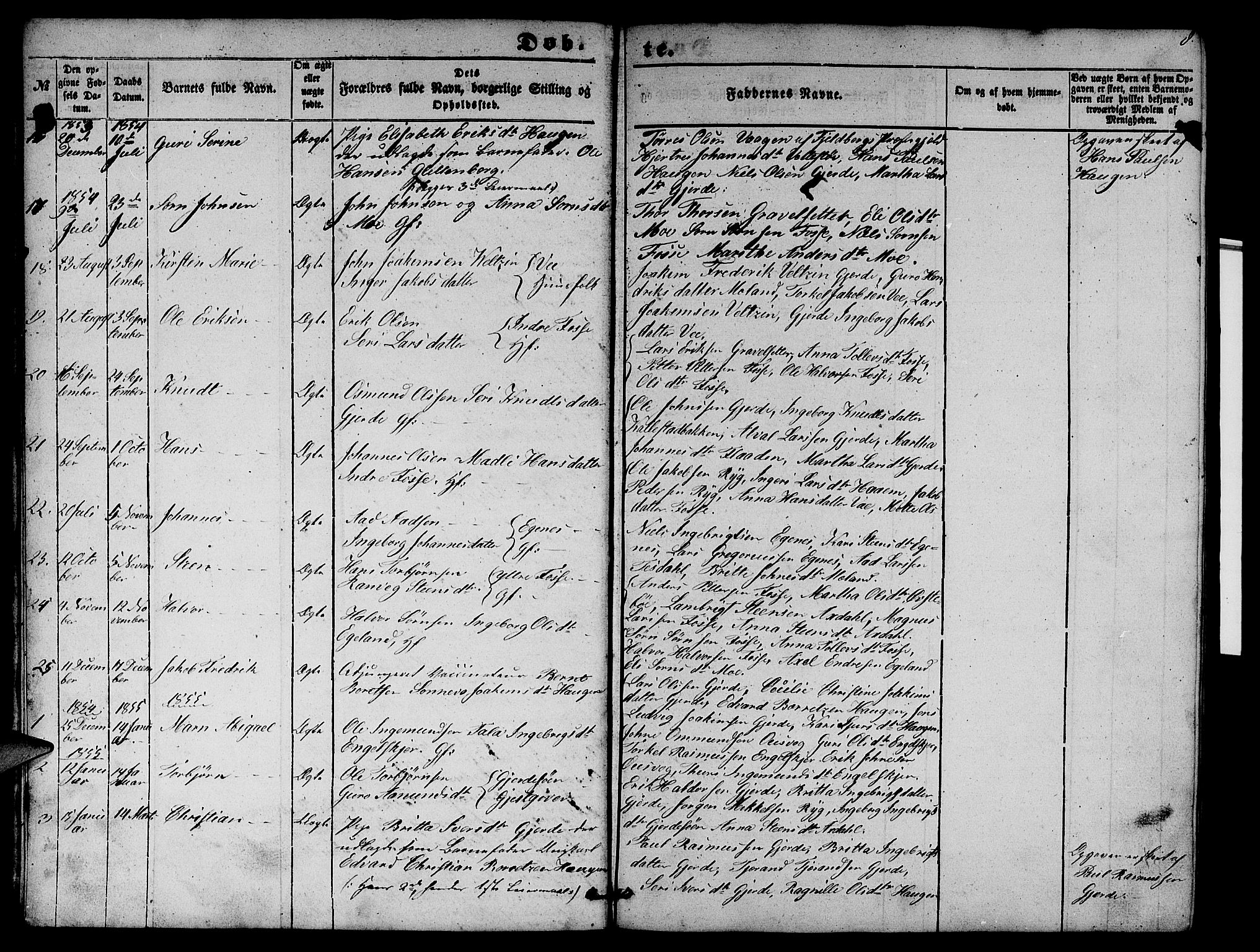 Etne sokneprestembete, SAB/A-75001/H/Hab: Parish register (copy) no. B 2, 1851-1866, p. 8