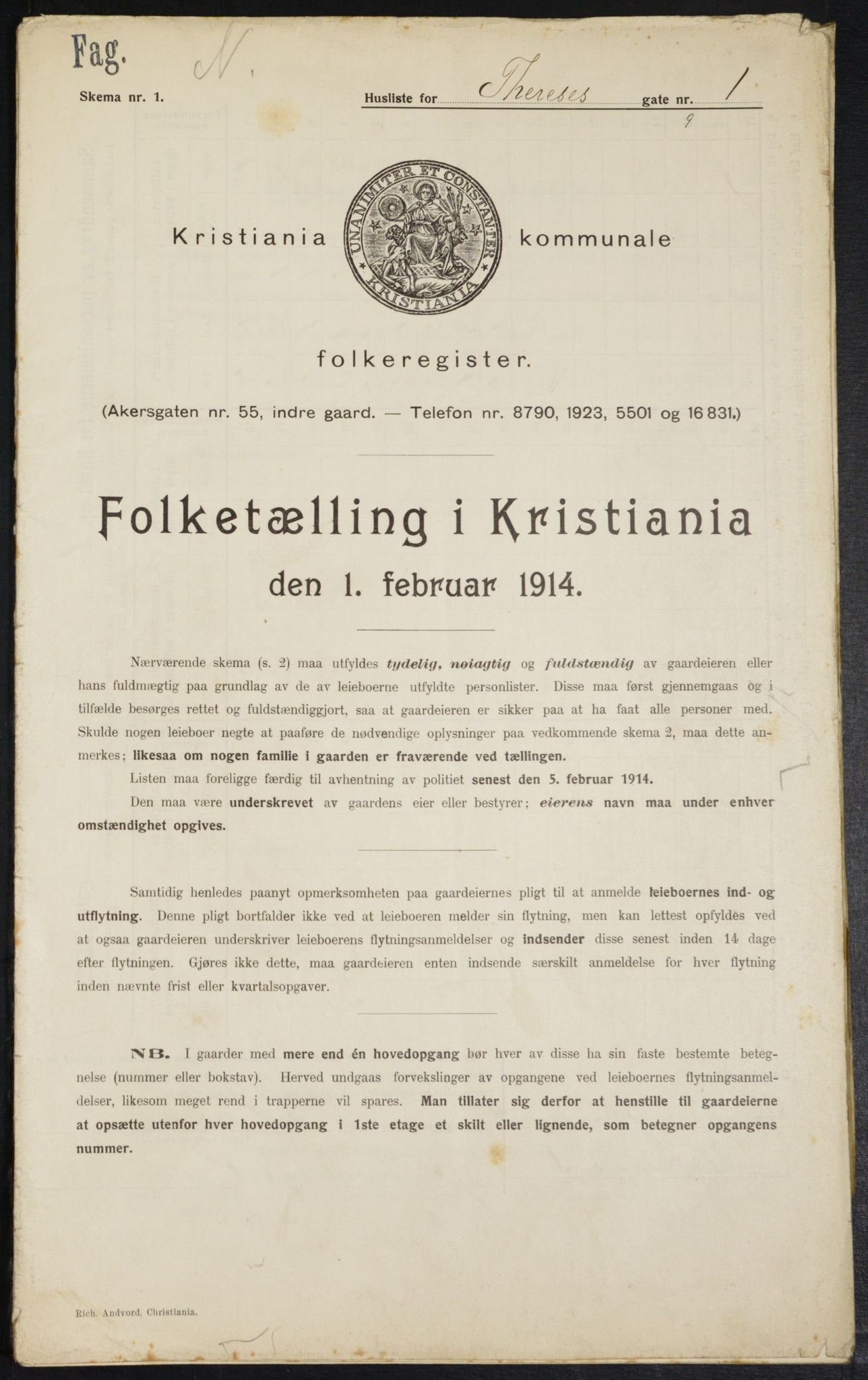 OBA, Municipal Census 1914 for Kristiania, 1914, p. 108557