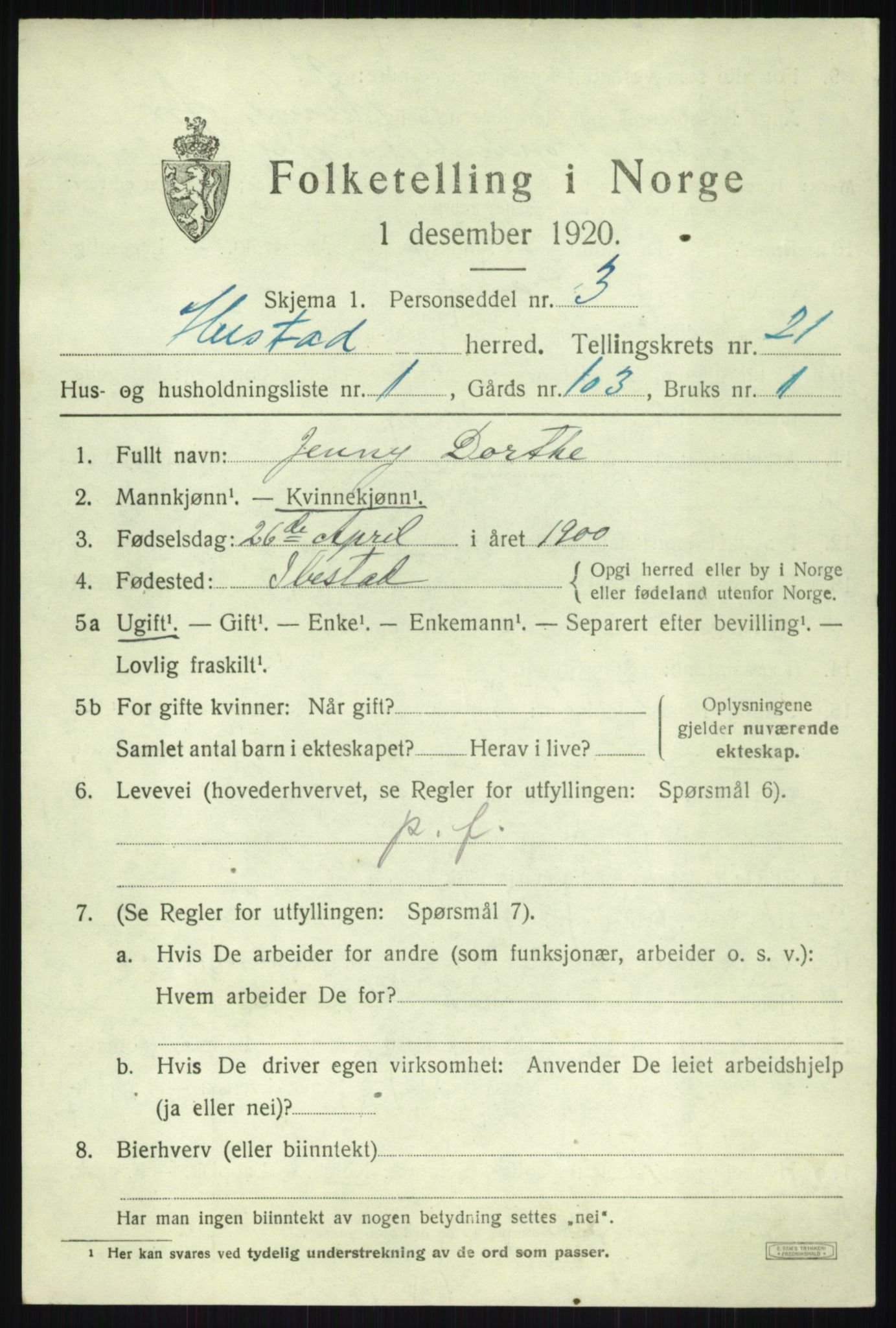 SATØ, 1920 census for Ibestad, 1920, p. 11802