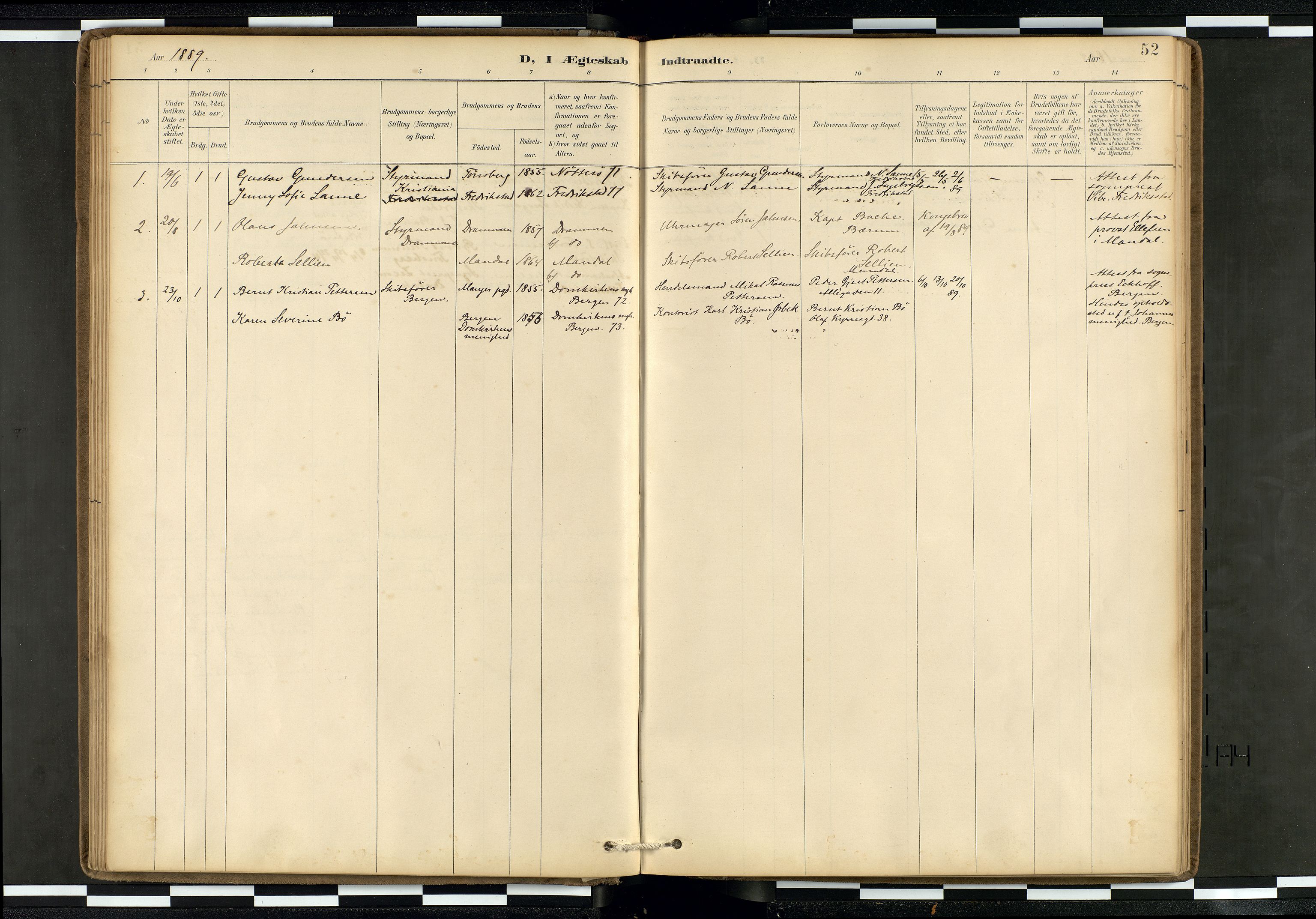 Den norske sjømannsmisjon i utlandet/Hollandske havner (Amsterdam-Rotterdam-Europort), AV/SAB-SAB/PA-0106/H/Ha/Haa/L0002: Parish register (official) no. A 2, 1887-1907, p. 51b-52a