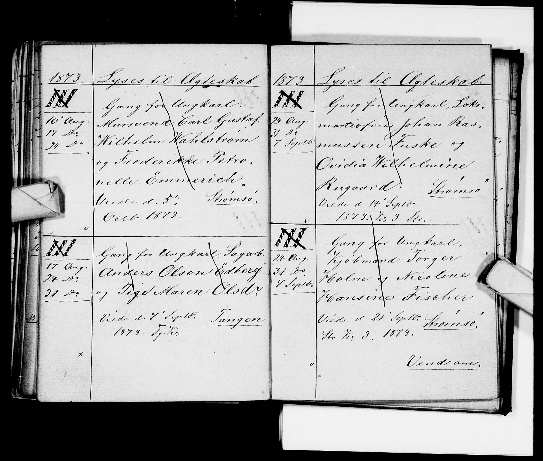 Strømsø kirkebøker, AV/SAKO-A-246/H/Ha/L0003: Banns register no. 3, 1866-1874