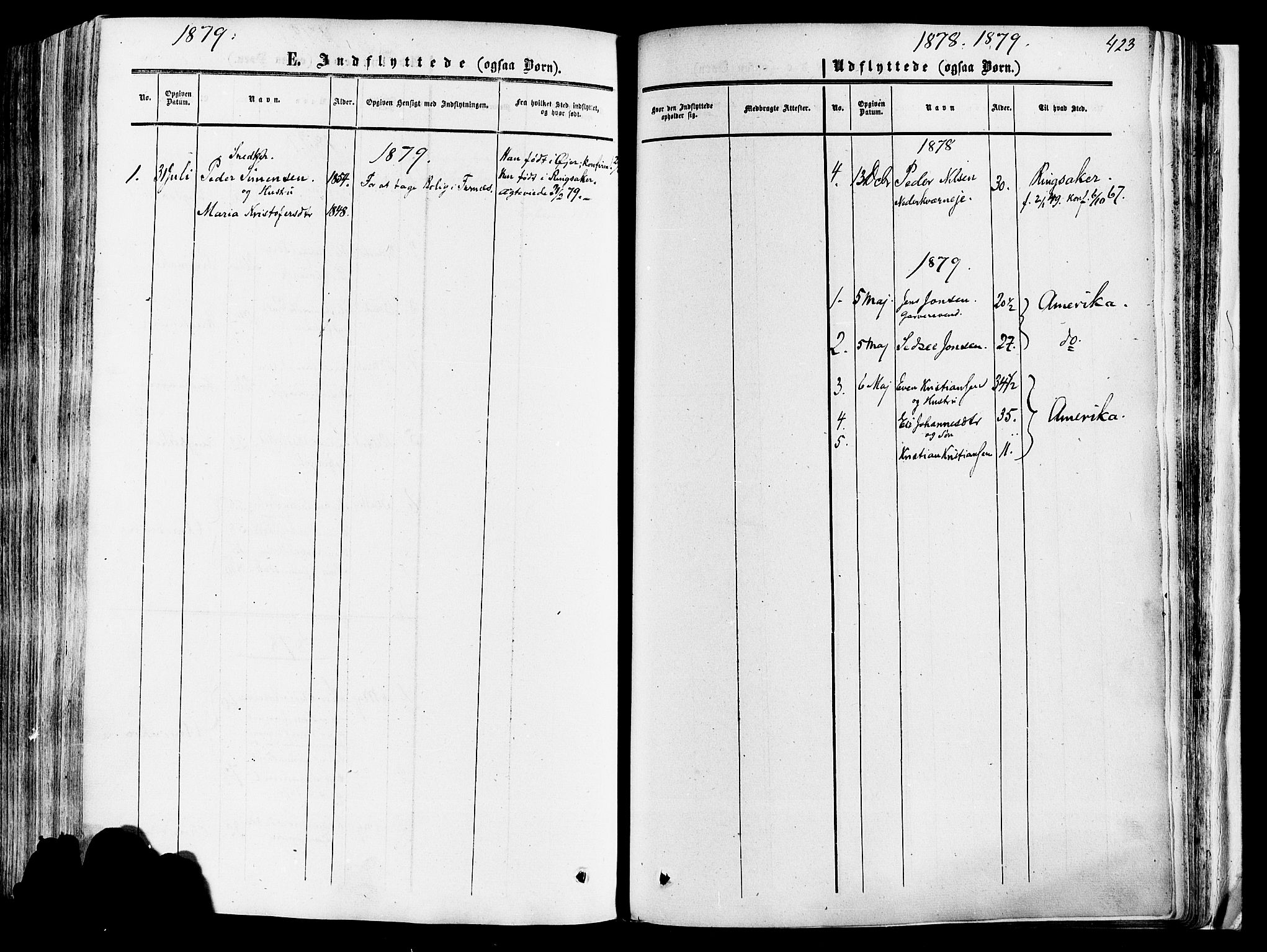 Vang prestekontor, Hedmark, SAH/PREST-008/H/Ha/Haa/L0013: Parish register (official) no. 13, 1855-1879, p. 423