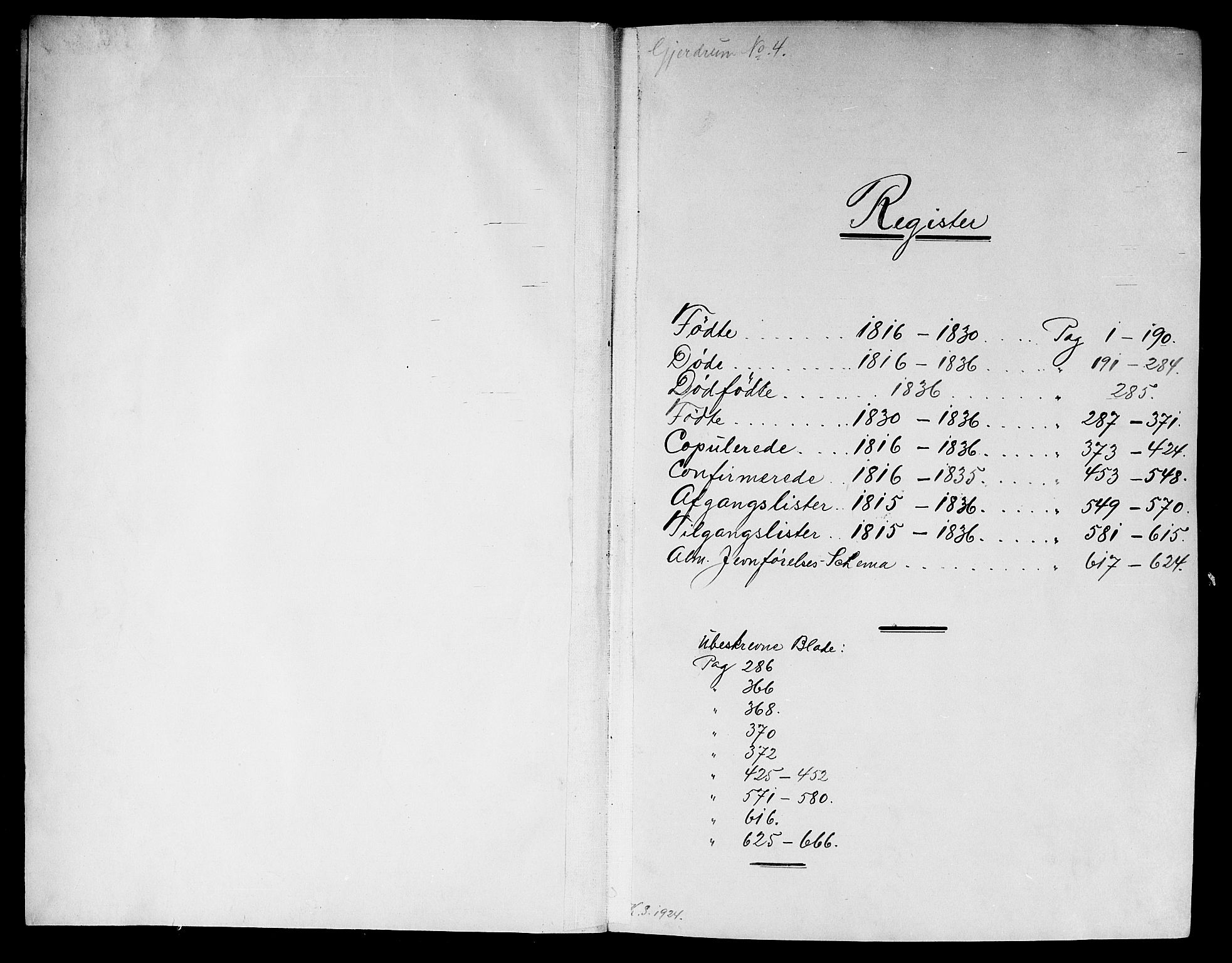 Gjerdrum prestekontor Kirkebøker, AV/SAO-A-10412b/F/Fa/L0004: Parish register (official) no. I 4, 1816-1836