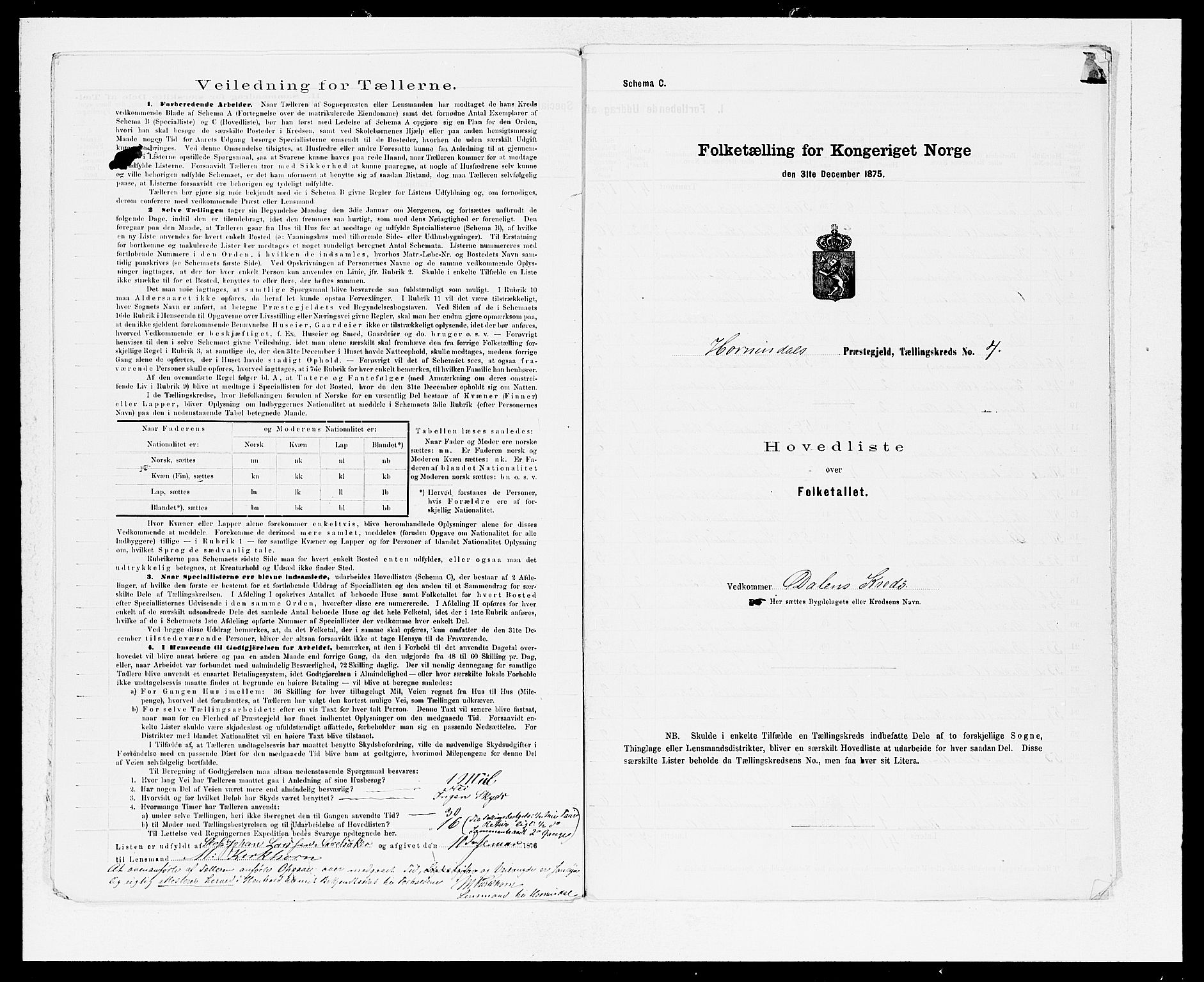 SAB, 1875 Census for 1444P Hornindal, 1875, p. 8