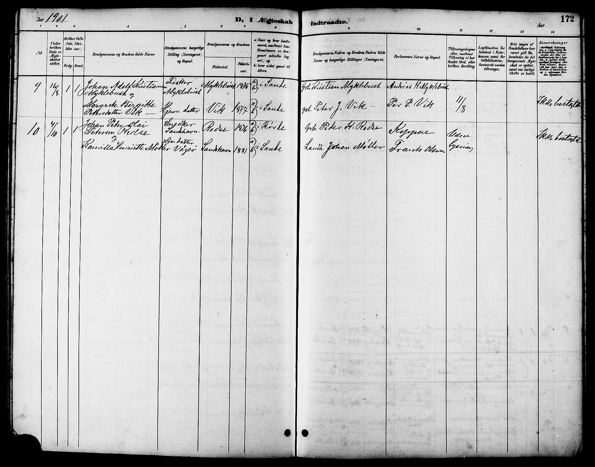 Ministerialprotokoller, klokkerbøker og fødselsregistre - Møre og Romsdal, AV/SAT-A-1454/503/L0049: Parish register (copy) no. 503C04, 1894-1915, p. 172