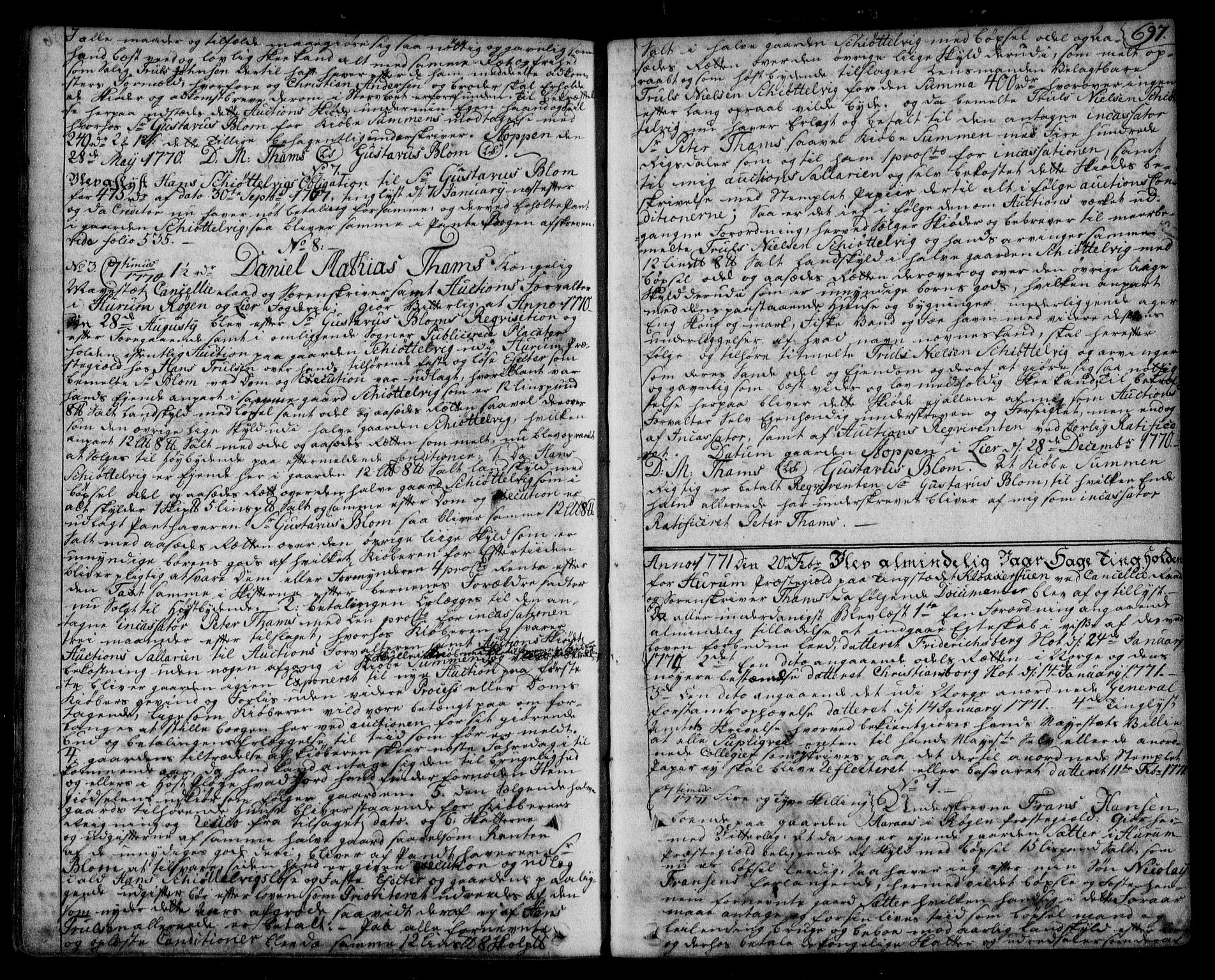 Lier, Røyken og Hurum sorenskriveri, SAKO/A-89/G/Ga/Gaa/L0003: Mortgage book no. III, 1756-1771, p. 697