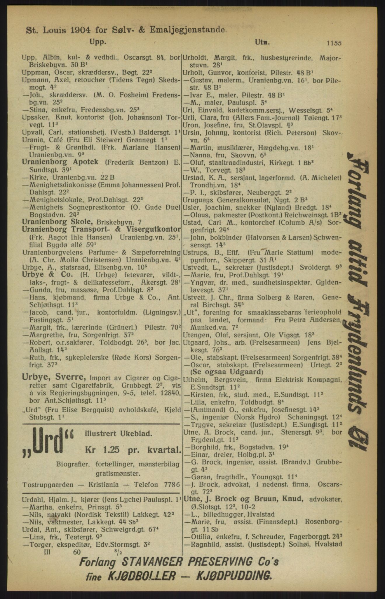Kristiania/Oslo adressebok, PUBL/-, 1915, p. 1155