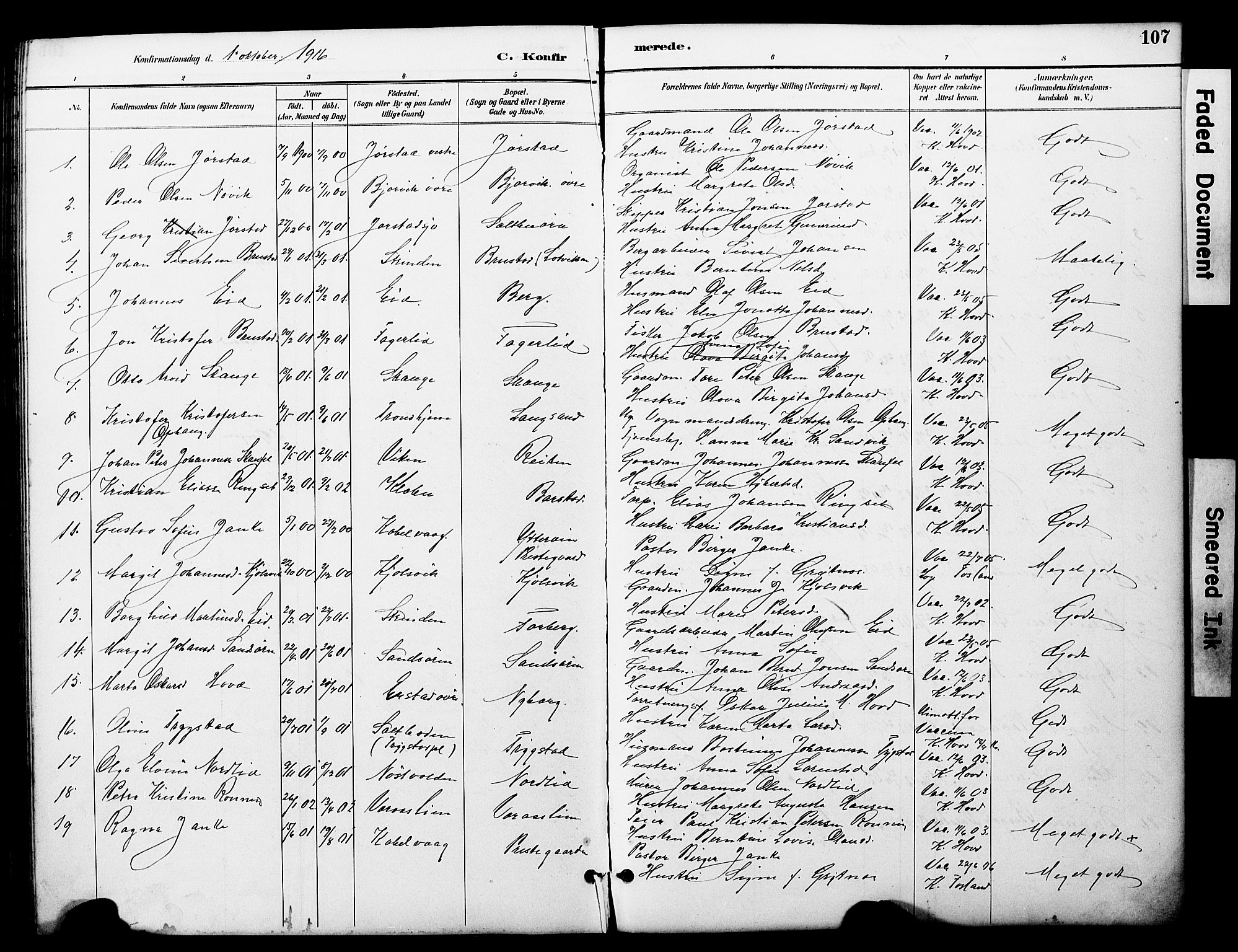 Ministerialprotokoller, klokkerbøker og fødselsregistre - Nord-Trøndelag, SAT/A-1458/722/L0226: Parish register (copy) no. 722C02, 1889-1927, p. 107