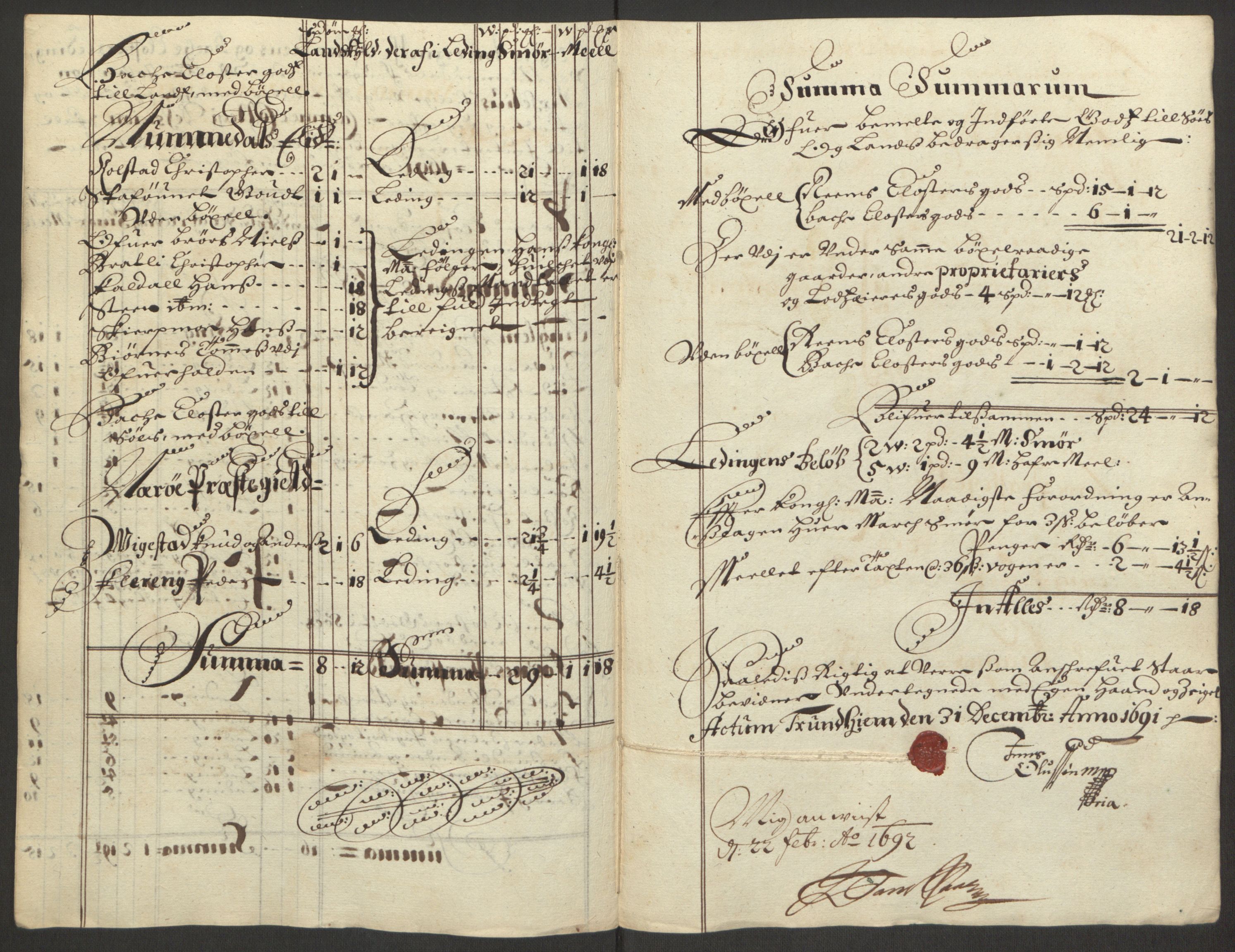 Rentekammeret inntil 1814, Reviderte regnskaper, Fogderegnskap, AV/RA-EA-4092/R64/L4423: Fogderegnskap Namdal, 1690-1691, p. 362