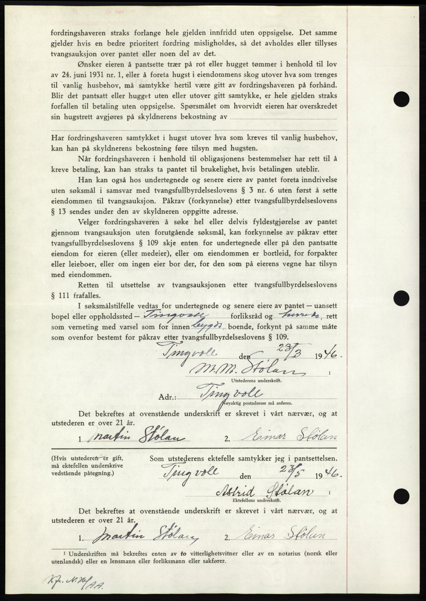 Nordmøre sorenskriveri, AV/SAT-A-4132/1/2/2Ca: Mortgage book no. B94, 1946-1946, Diary no: : 917/1946