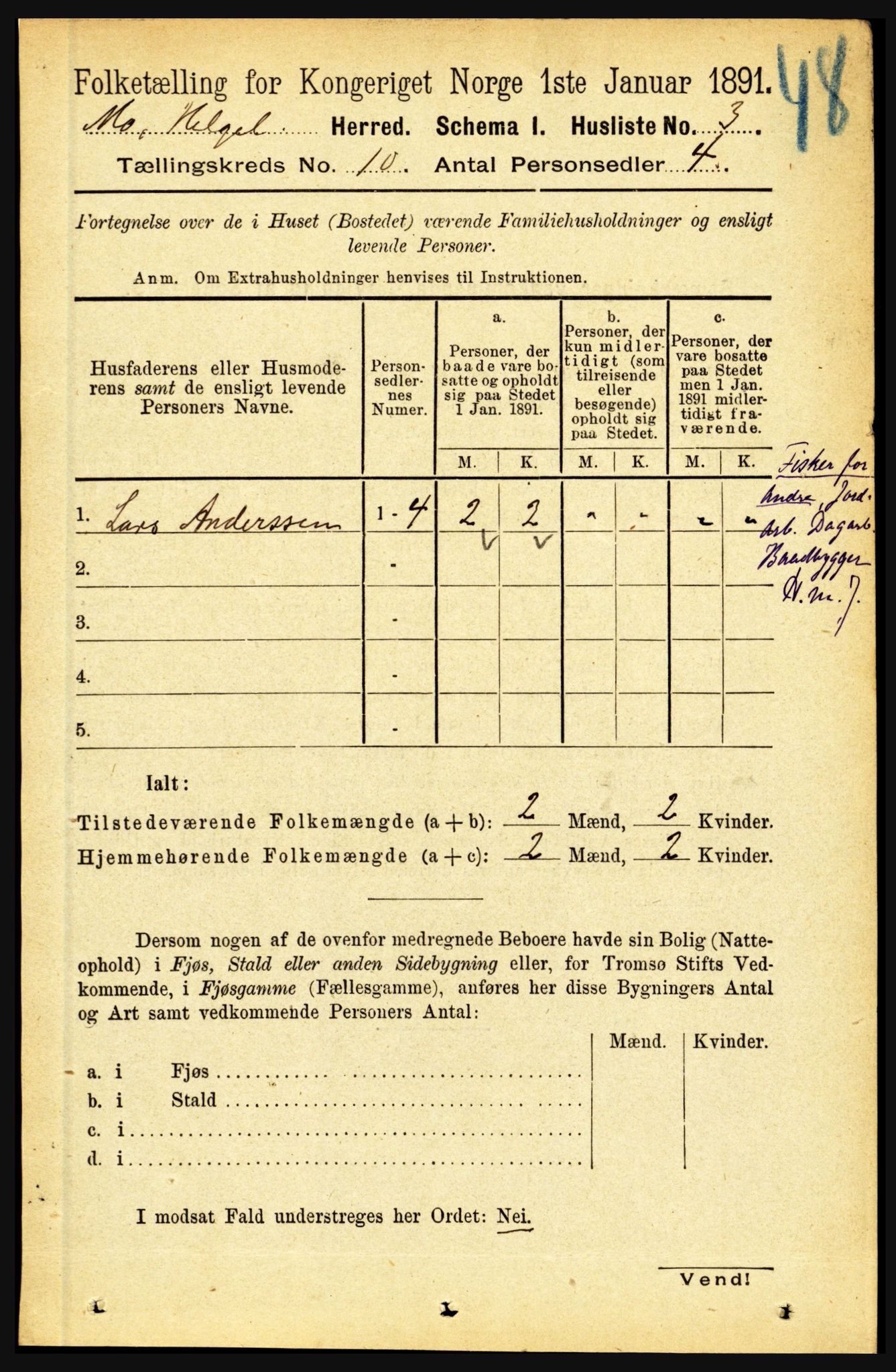 RA, 1891 census for 1833 Mo, 1891, p. 3865