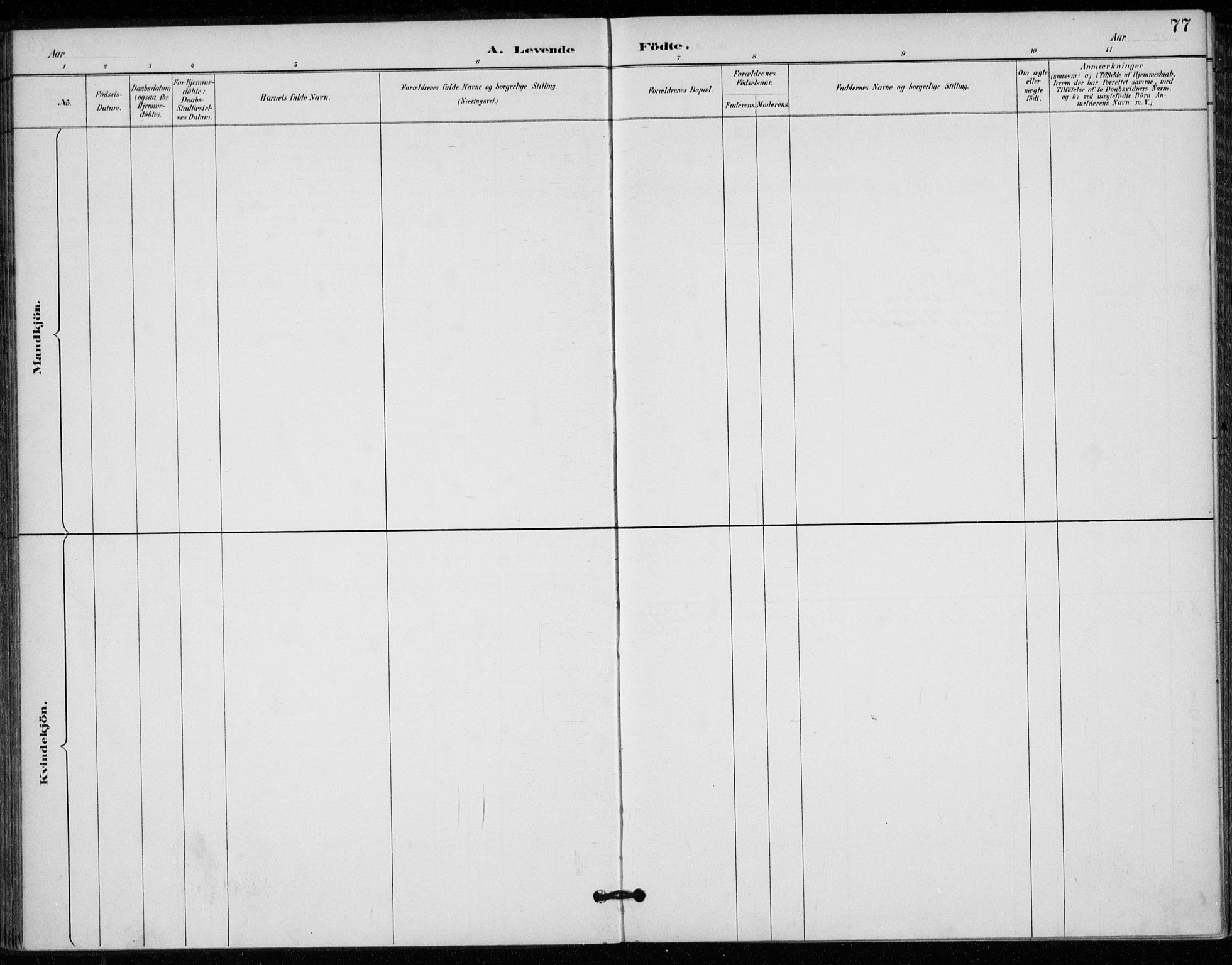 Sem kirkebøker, AV/SAKO-A-5/F/Fa/L0011: Parish register (official) no. I 11, 1888-1904, p. 77