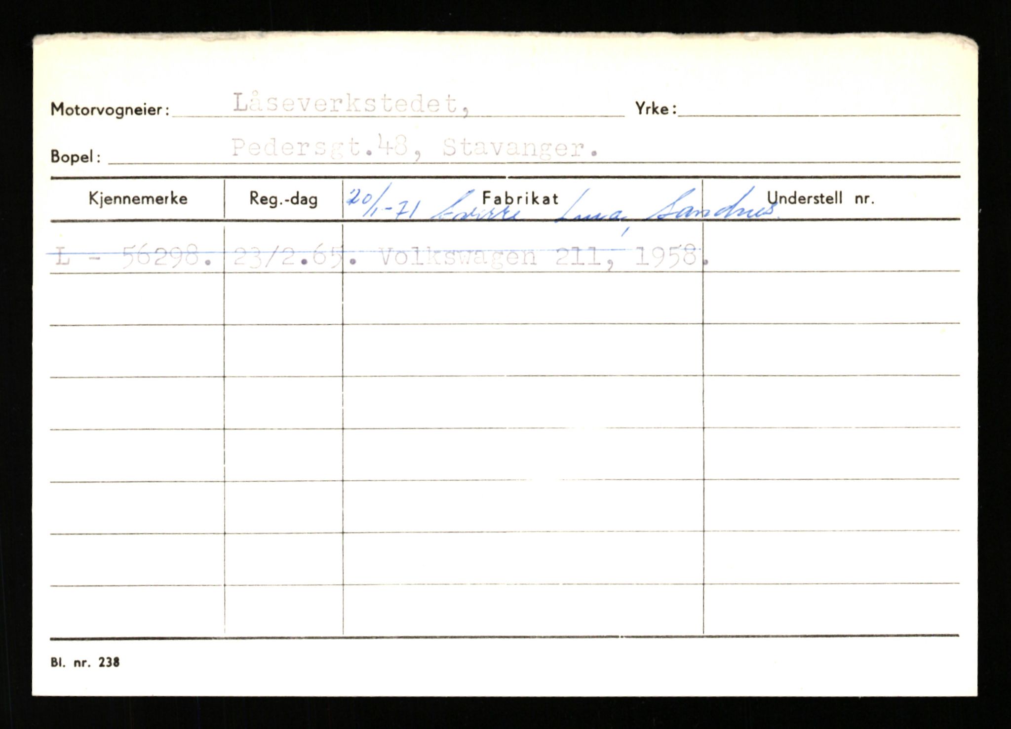 Stavanger trafikkstasjon, SAST/A-101942/0/H/L0024: Lyberg - Melgård, 1930-1971, p. 1153