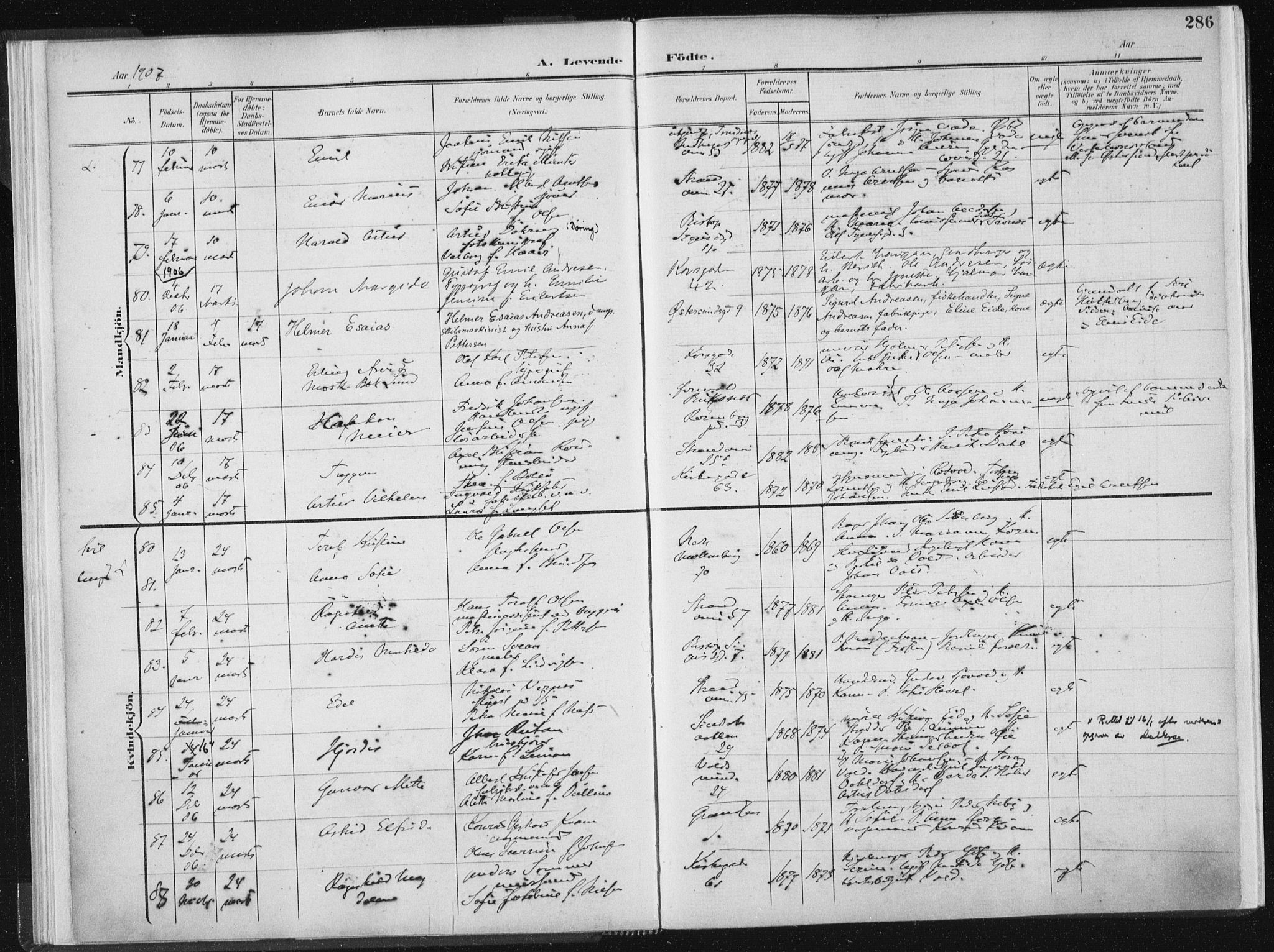 Ministerialprotokoller, klokkerbøker og fødselsregistre - Sør-Trøndelag, SAT/A-1456/604/L0200: Parish register (official) no. 604A20II, 1901-1908, p. 286