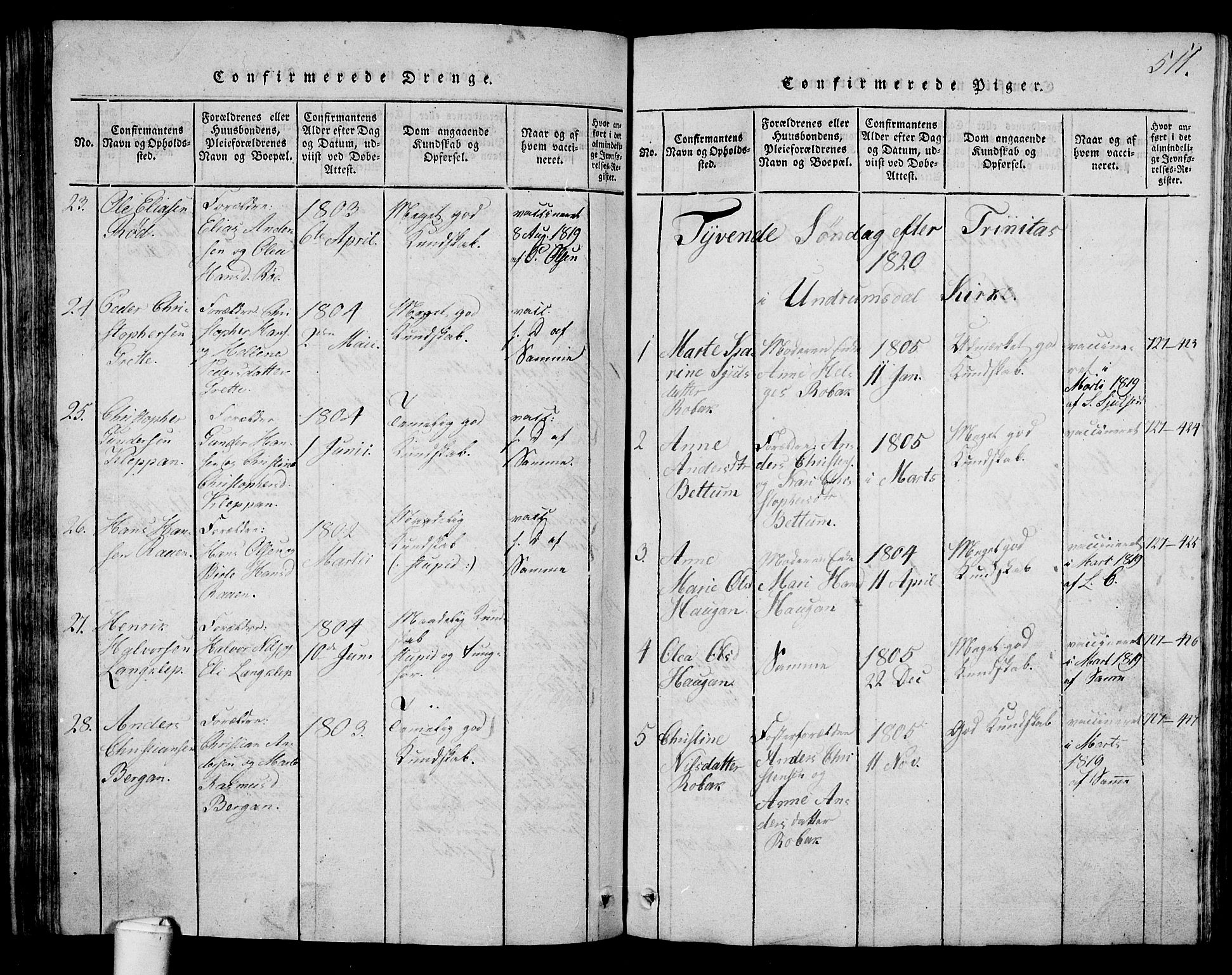 Våle kirkebøker, AV/SAKO-A-334/G/Ga/L0001: Parish register (copy) no. I 1, 1814-1824, p. 510-511