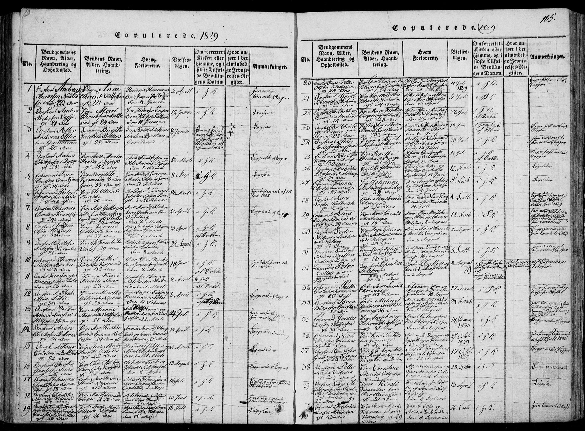 Eiker kirkebøker, SAKO/A-4/F/Fa/L0012: Parish register (official) no. I 12, 1827-1832, p. 185