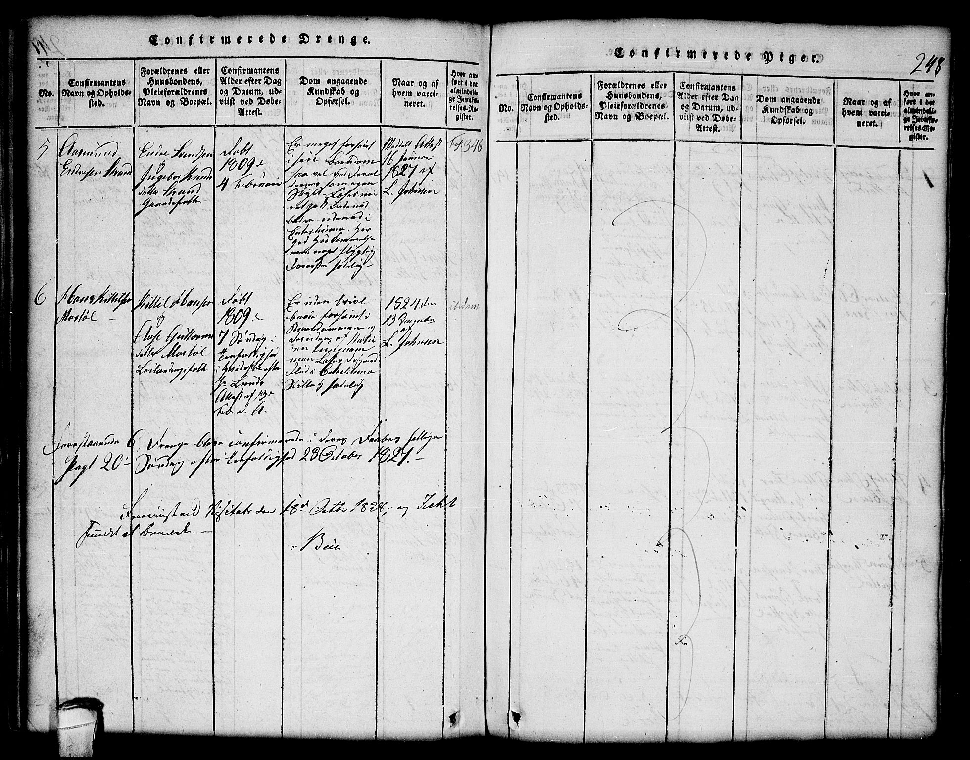 Lårdal kirkebøker, SAKO/A-284/G/Gc/L0001: Parish register (copy) no. III 1, 1815-1854, p. 248
