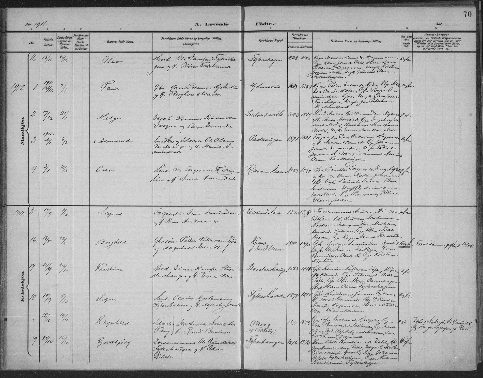 Østre Gausdal prestekontor, SAH/PREST-092/H/Ha/Haa/L0004: Parish register (official) no. 4, 1898-1914, p. 70