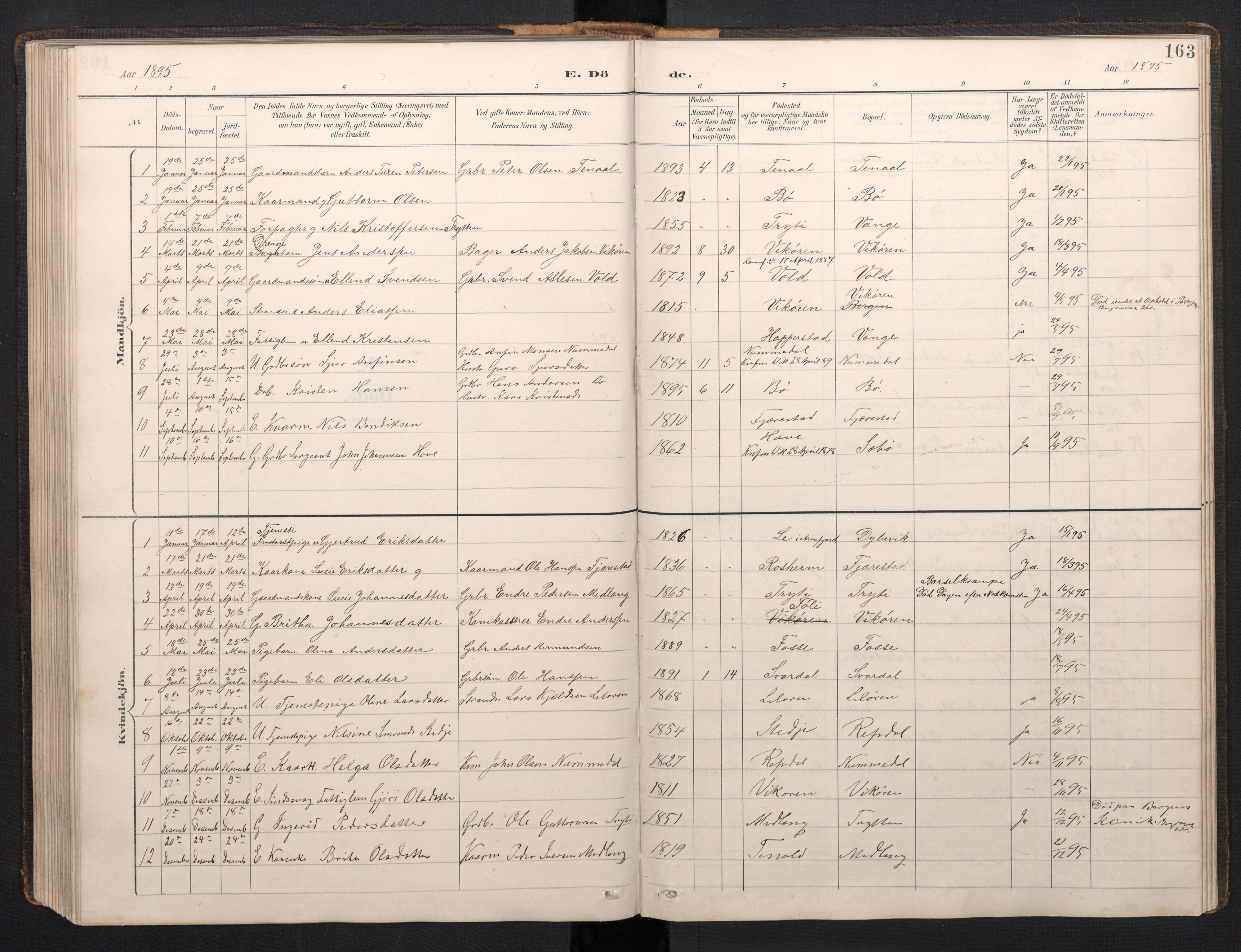 Vik sokneprestembete, AV/SAB-A-81501/H/Hab/Haba/L0004: Parish register (copy) no. A 4, 1895-1914, p. 162b-163a