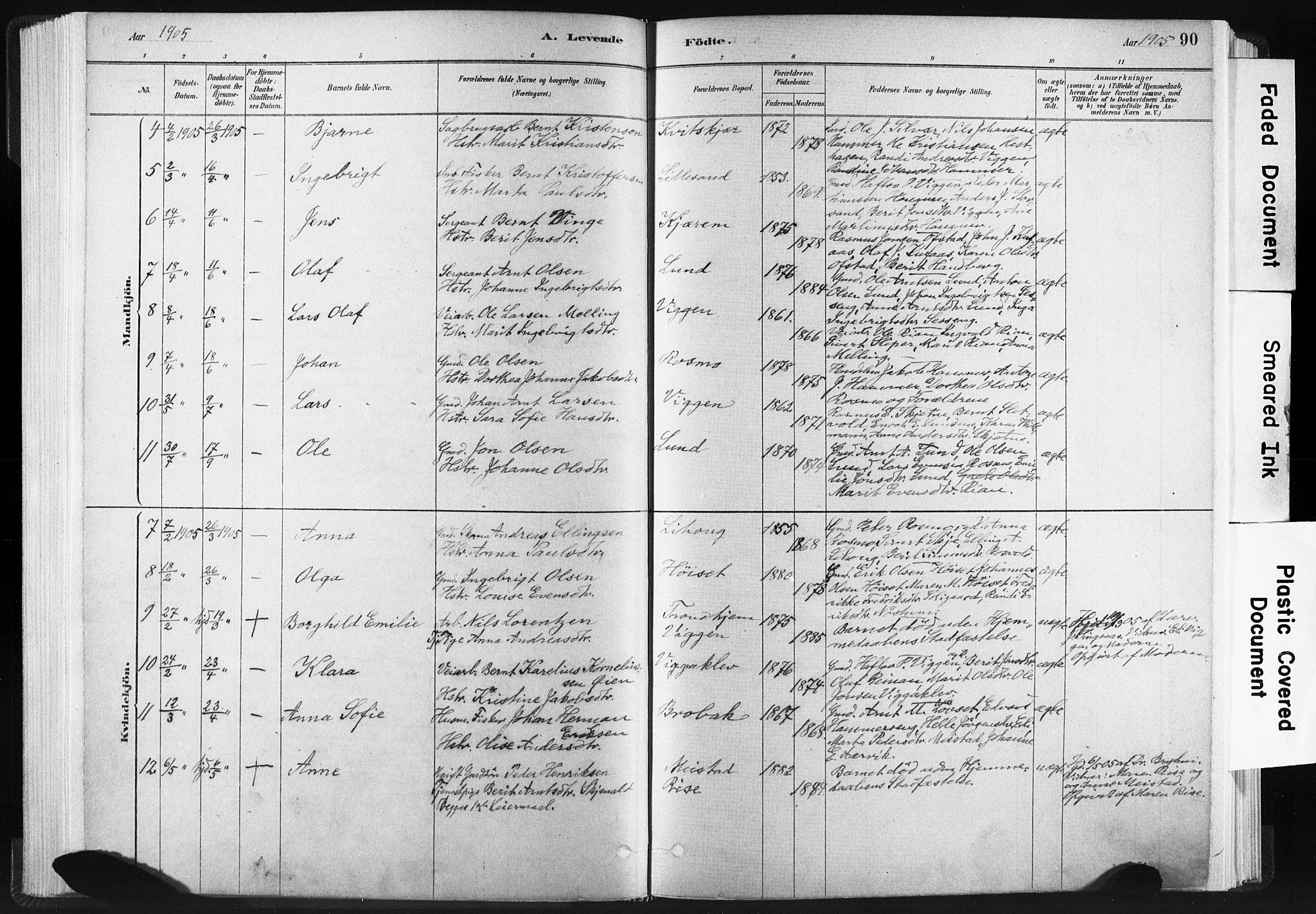 Ministerialprotokoller, klokkerbøker og fødselsregistre - Sør-Trøndelag, SAT/A-1456/665/L0773: Parish register (official) no. 665A08, 1879-1905, p. 90