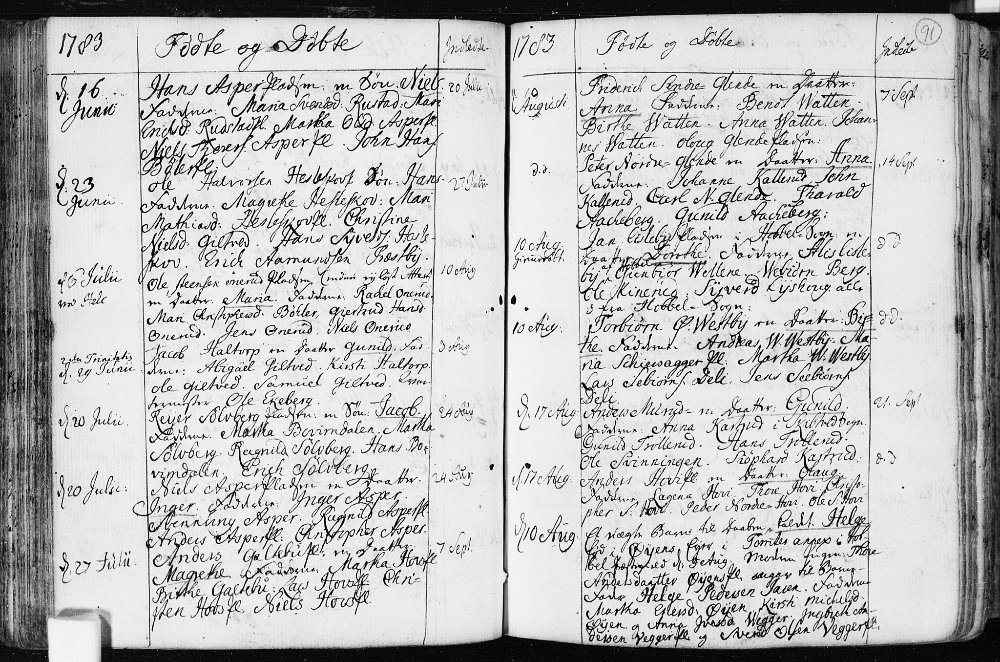 Spydeberg prestekontor Kirkebøker, AV/SAO-A-10924/F/Fa/L0003: Parish register (official) no. I 3, 1778-1814, p. 91