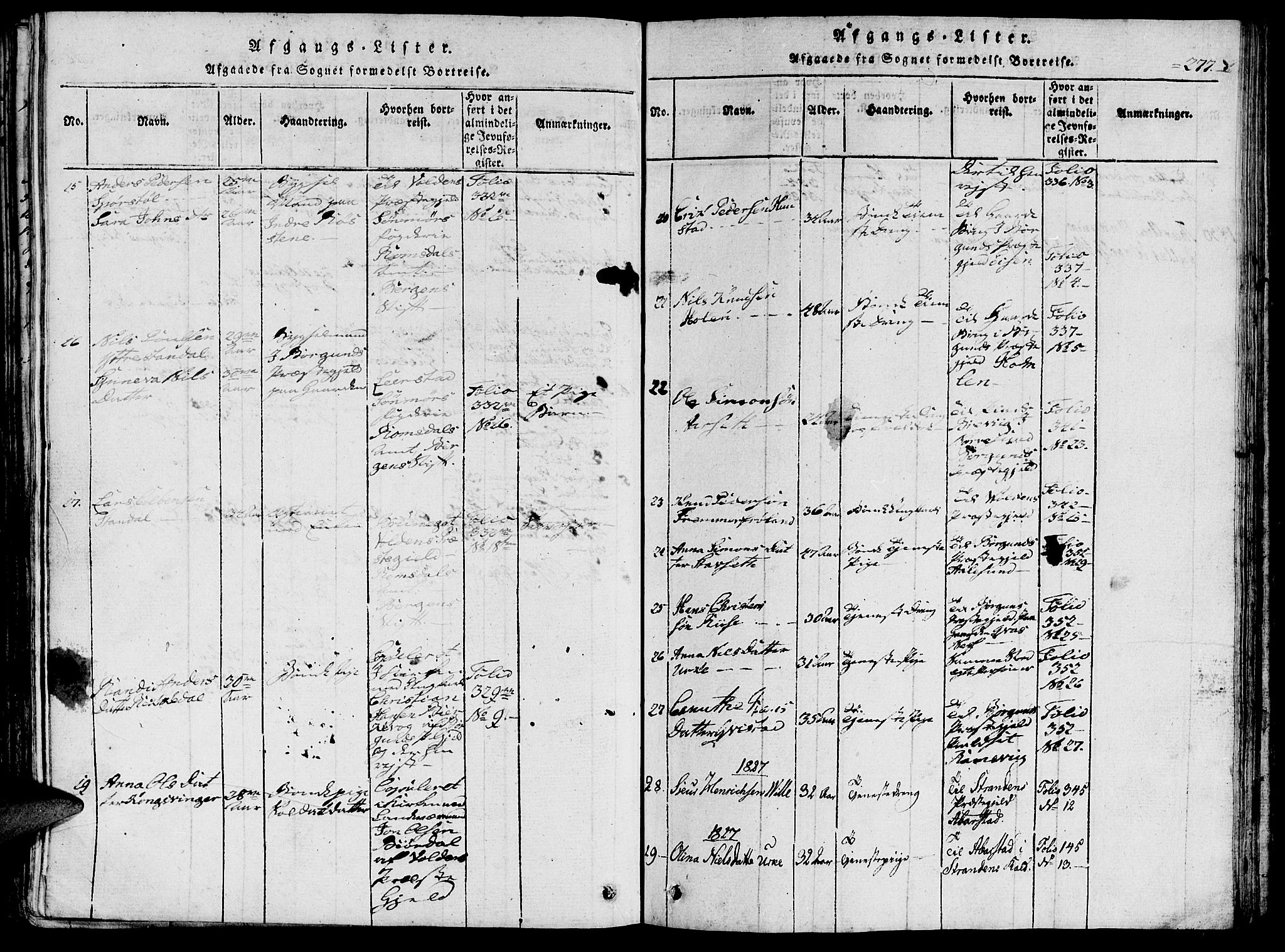 Ministerialprotokoller, klokkerbøker og fødselsregistre - Møre og Romsdal, SAT/A-1454/515/L0207: Parish register (official) no. 515A03, 1819-1829, p. 277