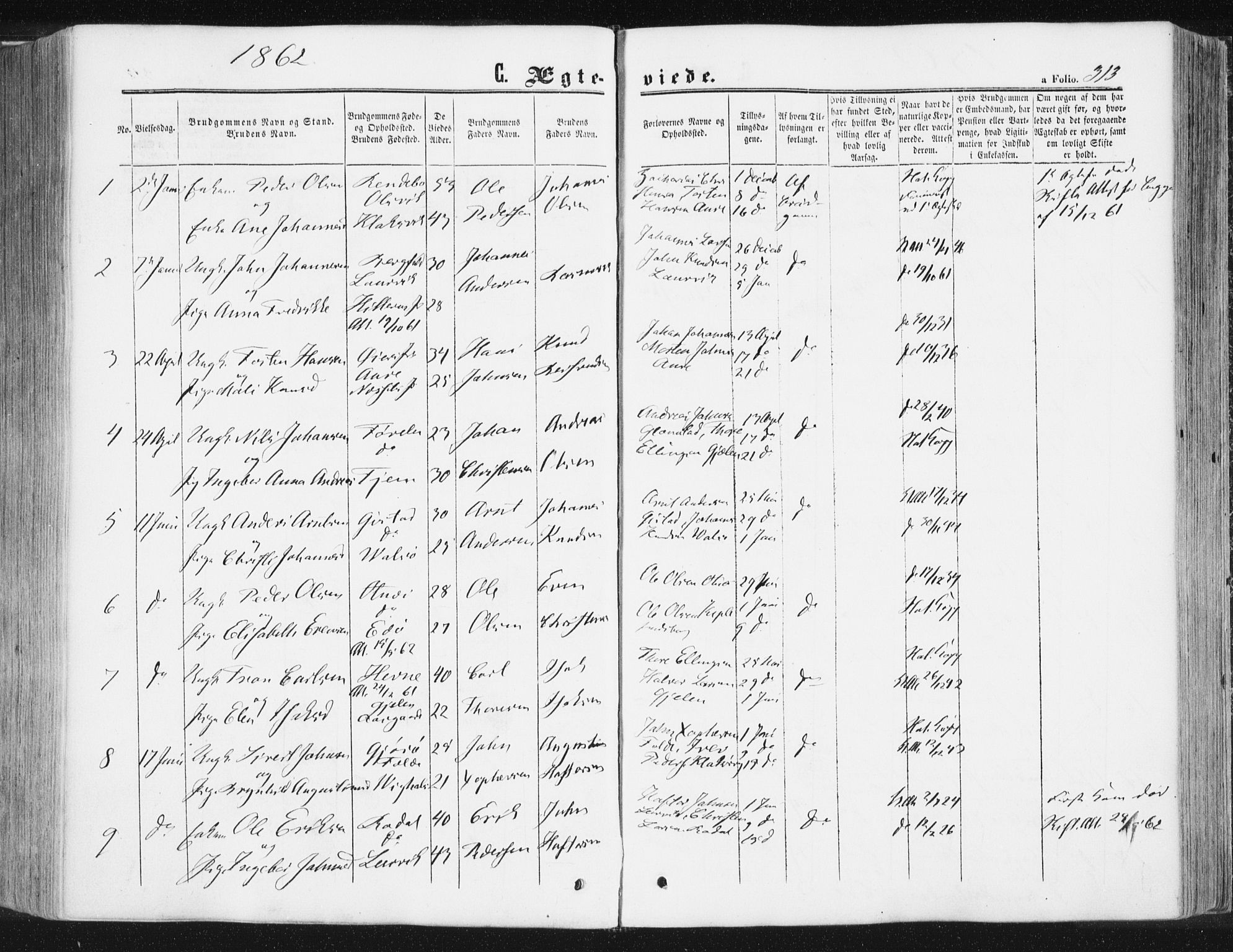 Ministerialprotokoller, klokkerbøker og fødselsregistre - Møre og Romsdal, AV/SAT-A-1454/578/L0905: Parish register (official) no. 578A04, 1859-1877, p. 313