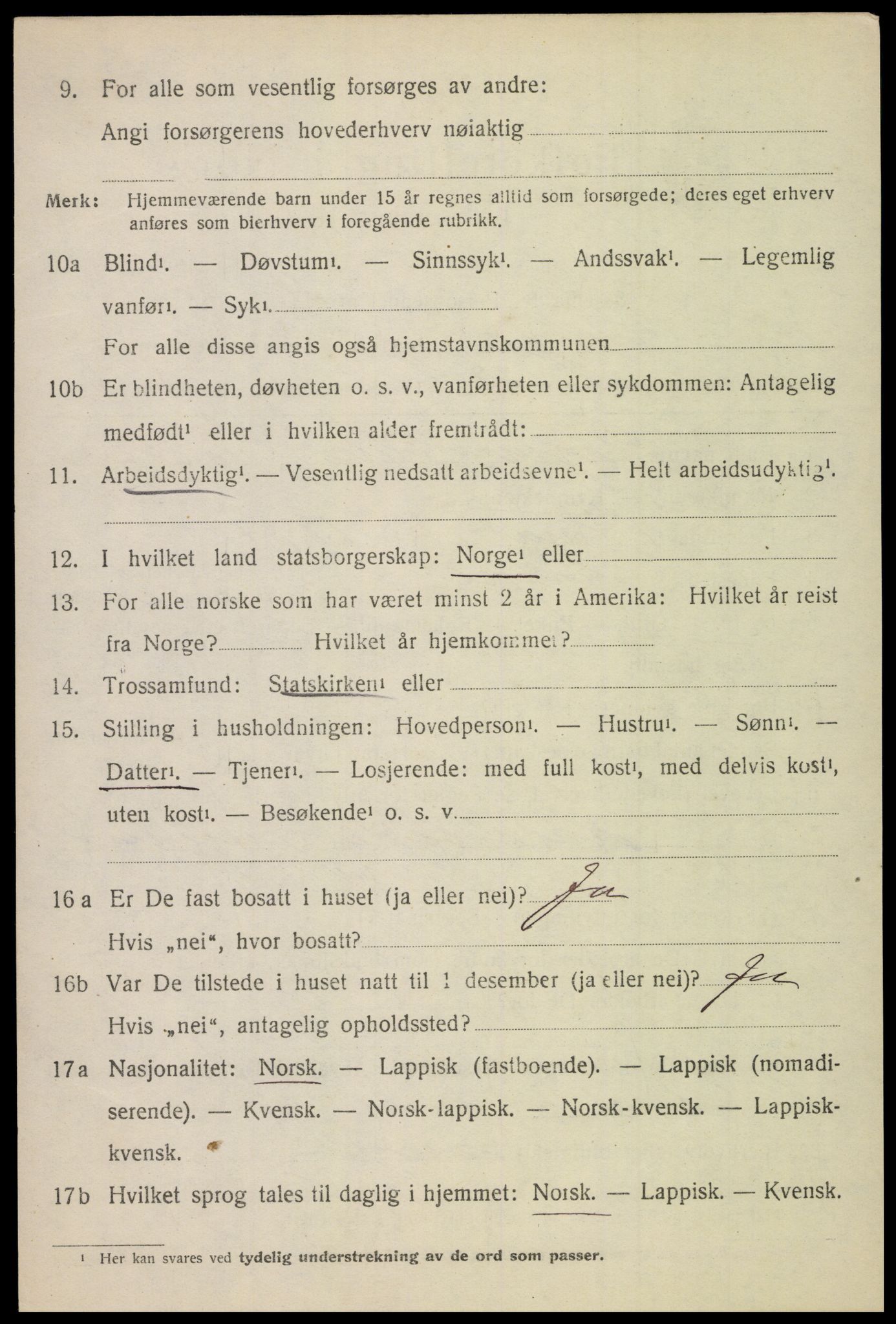 SAT, 1920 census for Borge, 1920, p. 5410