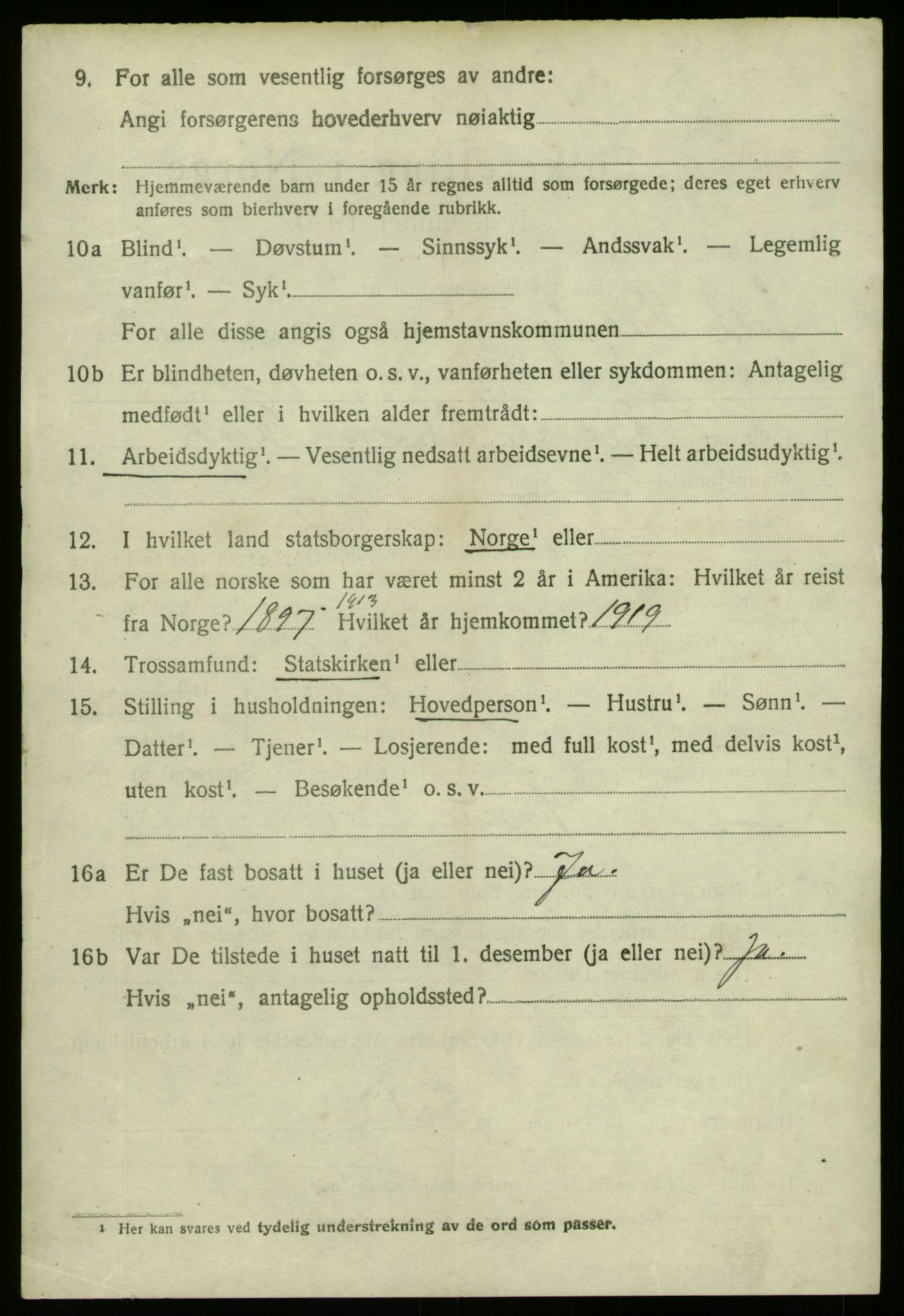 SAB, 1920 census for Nord-Vågsøy, 1920, p. 1441