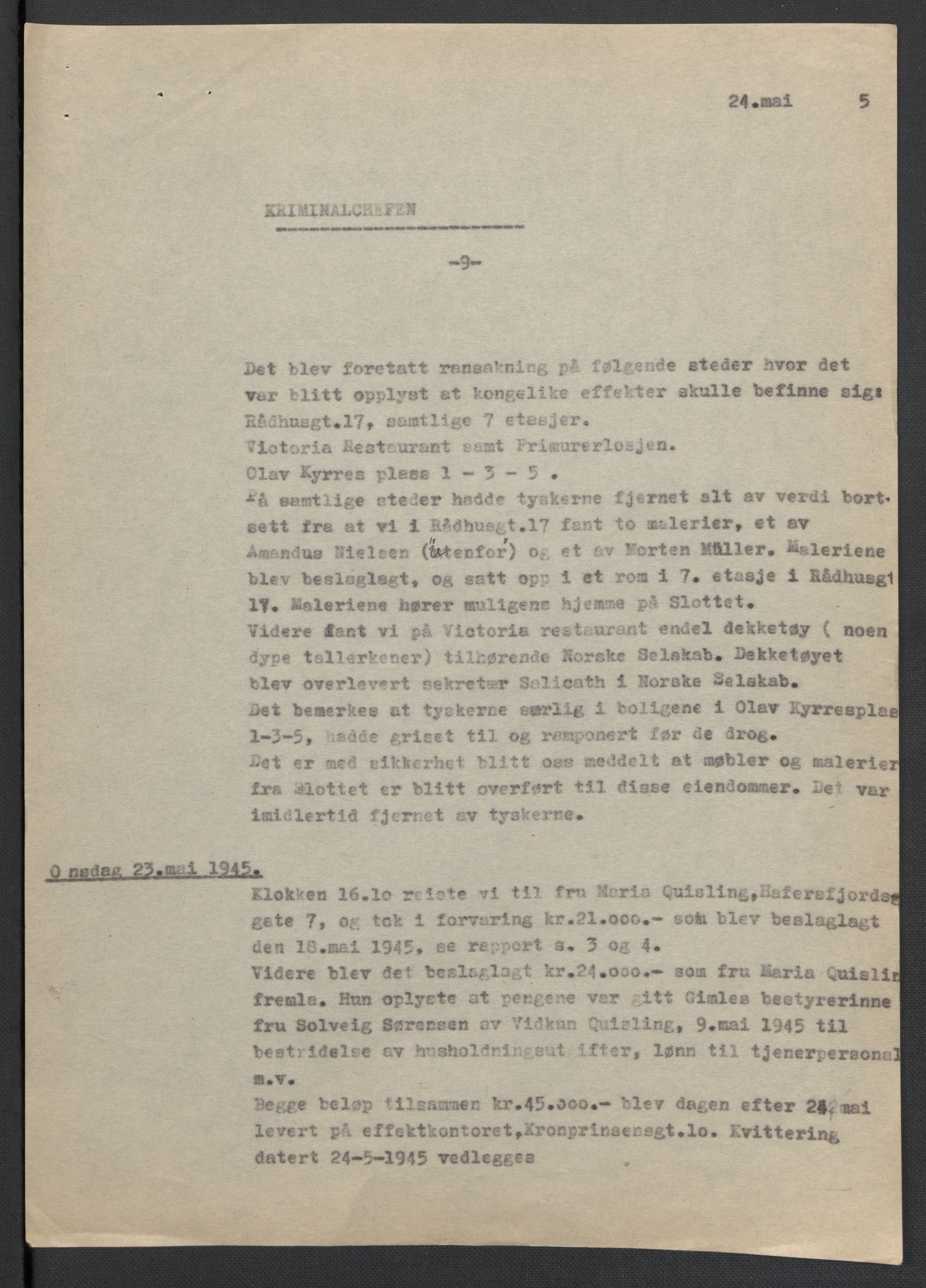 Landssvikarkivet, Oslo politikammer, AV/RA-S-3138-01/D/Da/L0003: Dnr. 29, 1945, p. 2602