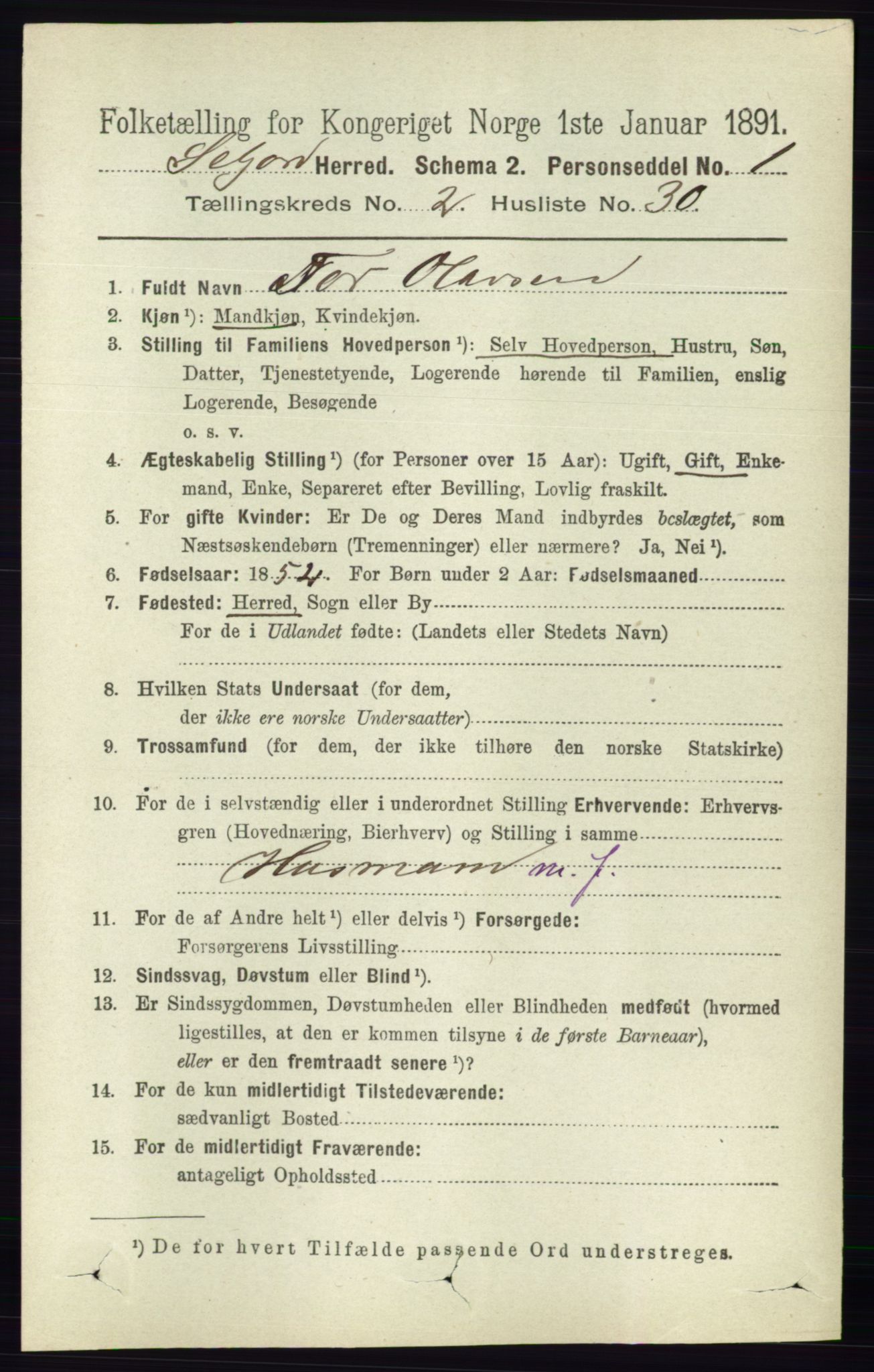 RA, 1891 census for 0828 Seljord, 1891, p. 727